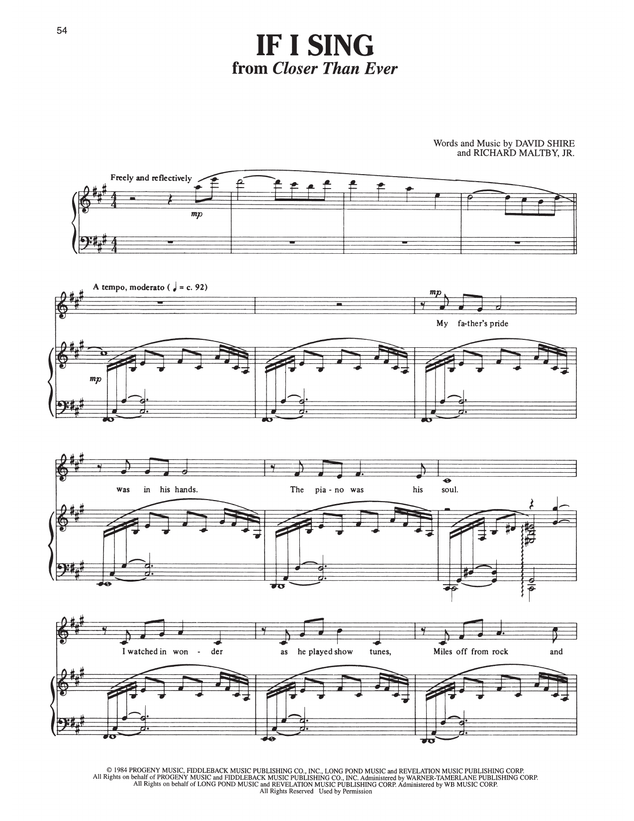 If I Sing (from Closer Than Ever)