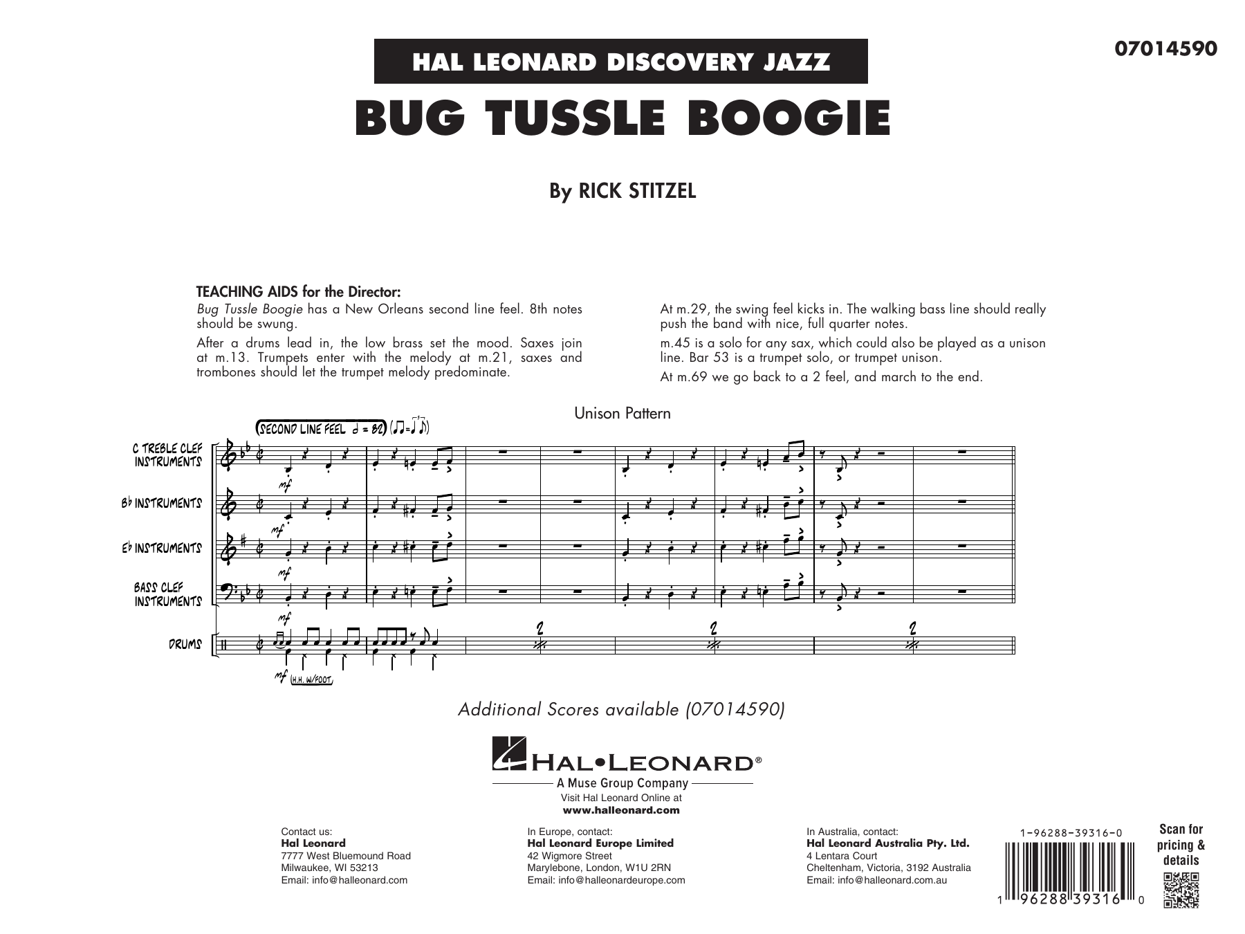Bug Tussle Boogie: Jazz Ensemble Conductor Score & Parts