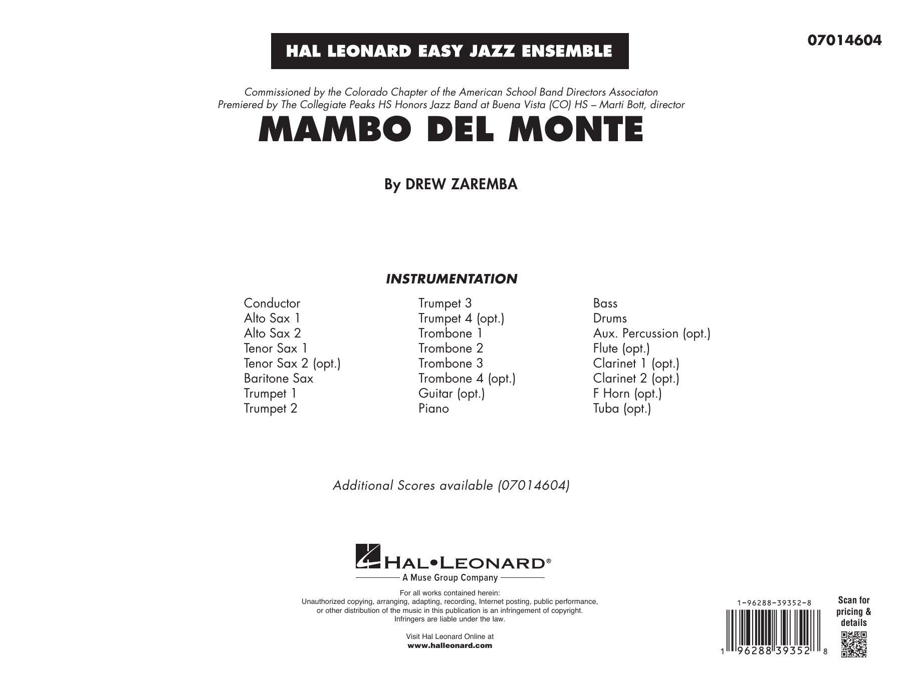 Mambo Del Monte: Jazz Ensemble Conductor Score & Parts