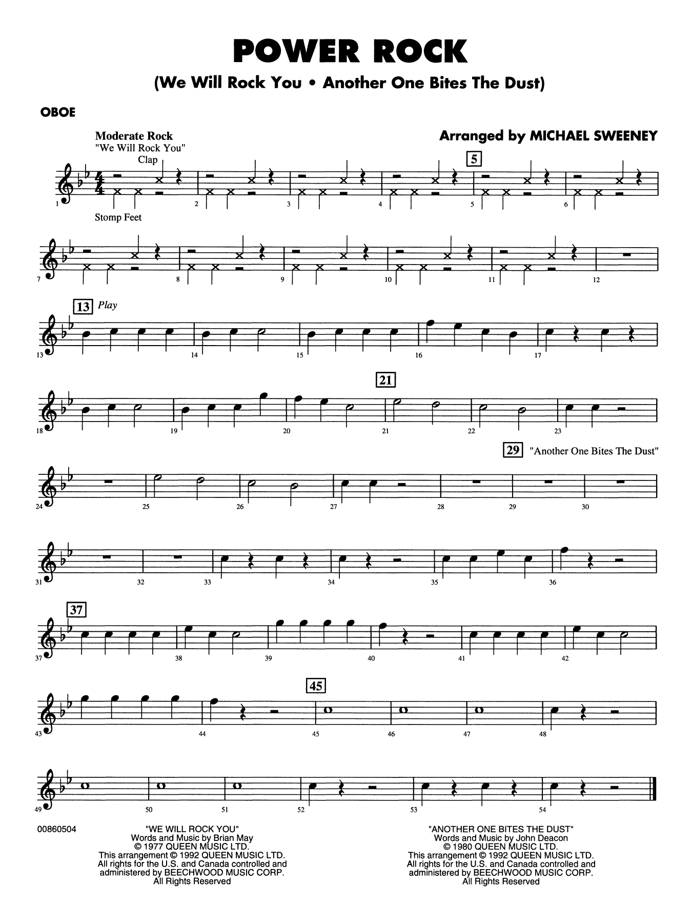 Power Rock (arr. Michael Sweeney) - Oboe