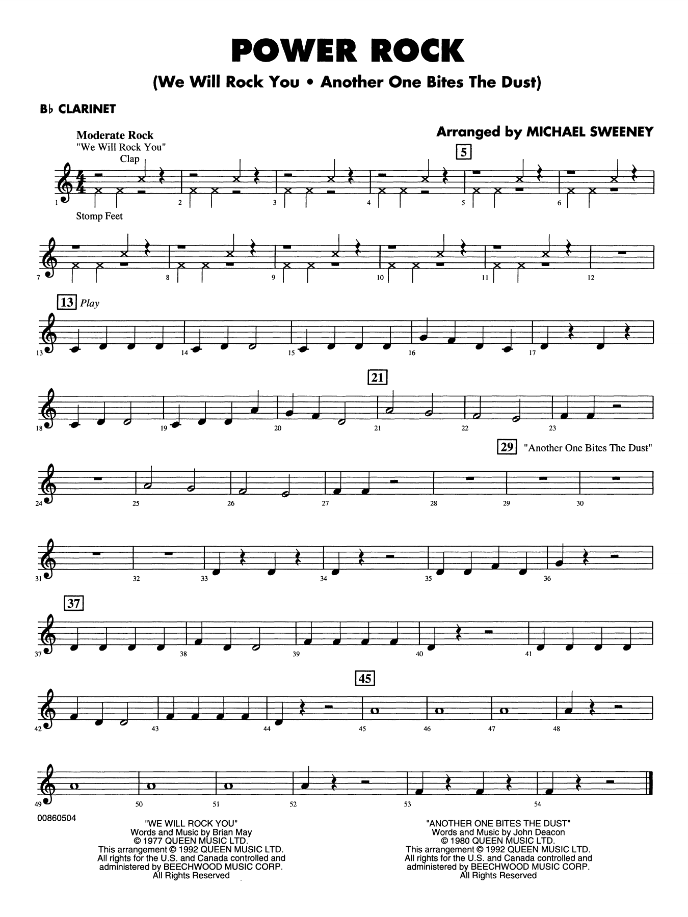 Power Rock (arr. Michael Sweeney) - Bb Clarinet