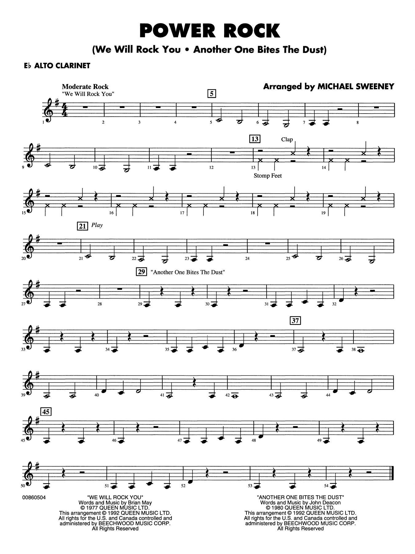 Power Rock (arr. Michael Sweeney) - Eb Alto Clarinet