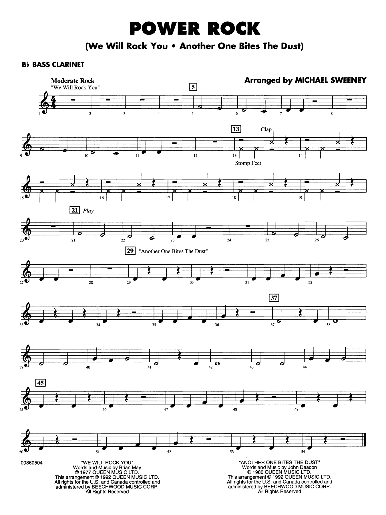 Power Rock (arr. Michael Sweeney) - Bb Bass Clarinet