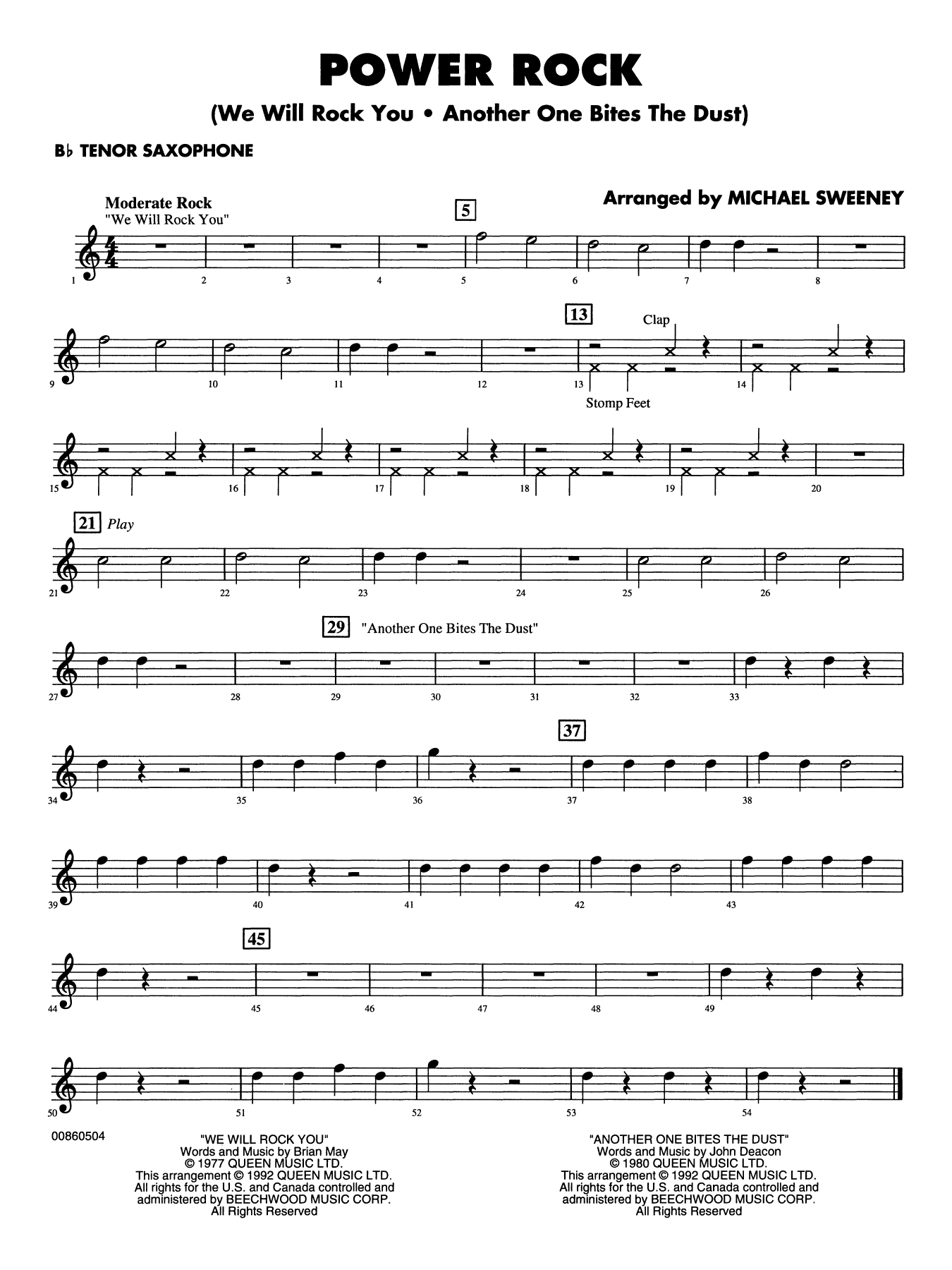 Power Rock (arr. Michael Sweeney) - Bb Tenor Saxophone