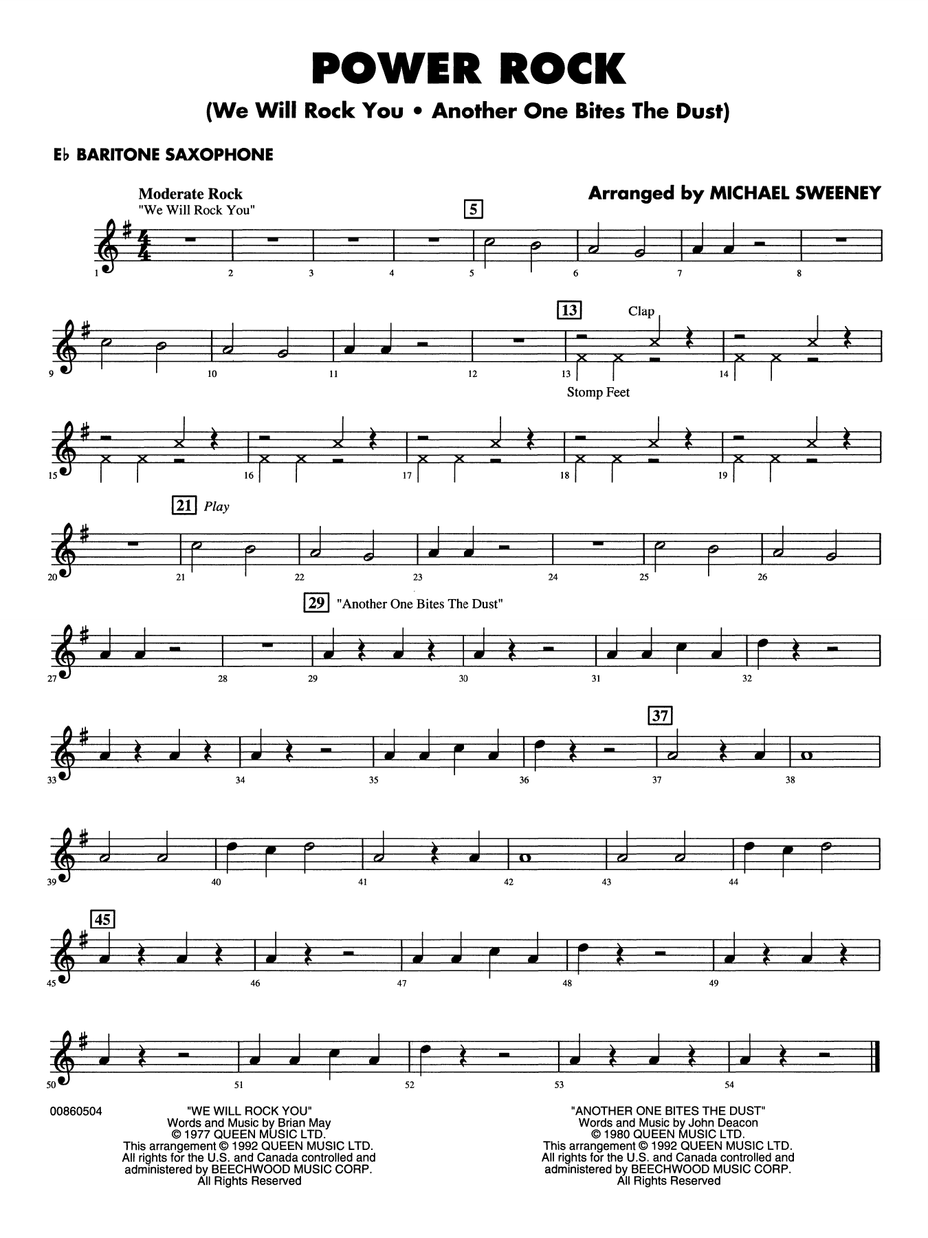 Power Rock (arr. Michael Sweeney) - Eb Baritone Saxophone