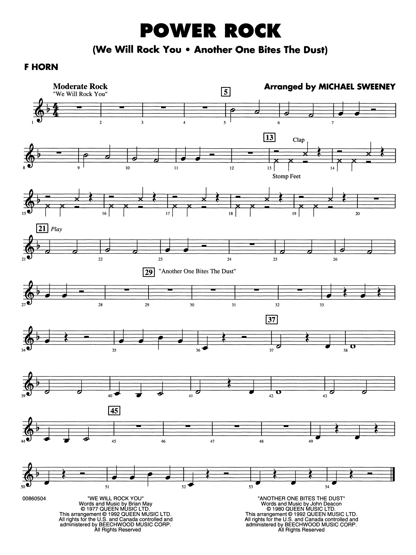 Power Rock (arr. Michael Sweeney) - F Horn