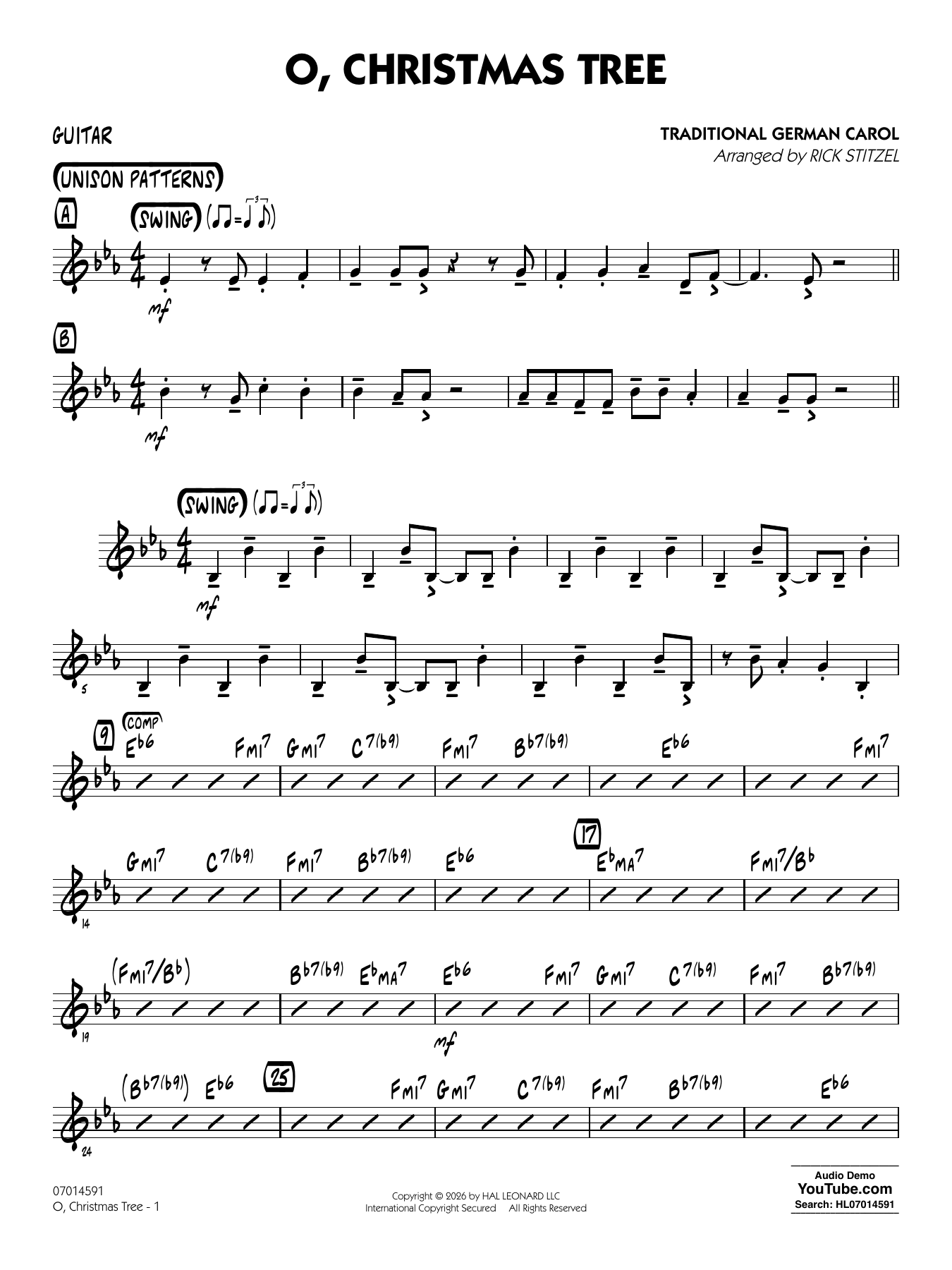 O, Christmas Tree (arr. Rick Stitzel) - Guitar