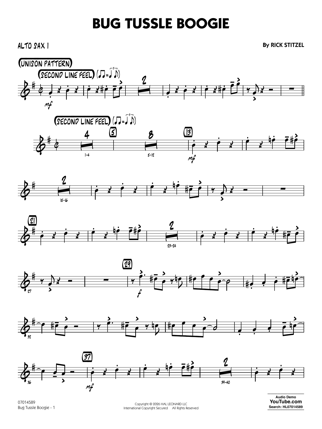 Bug Tussle Boogie - Alto Sax 1