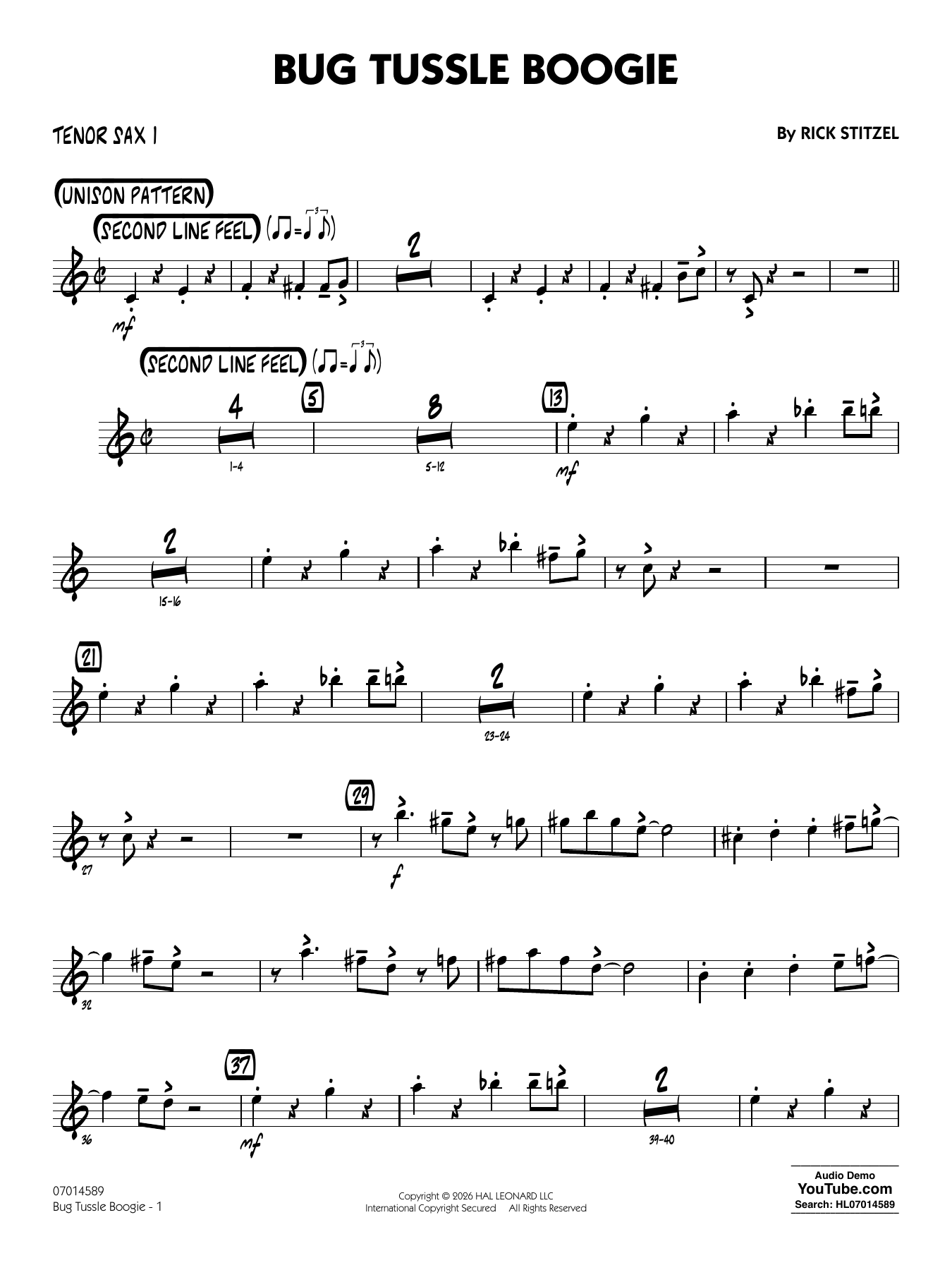Bug Tussle Boogie - Tenor Sax 1