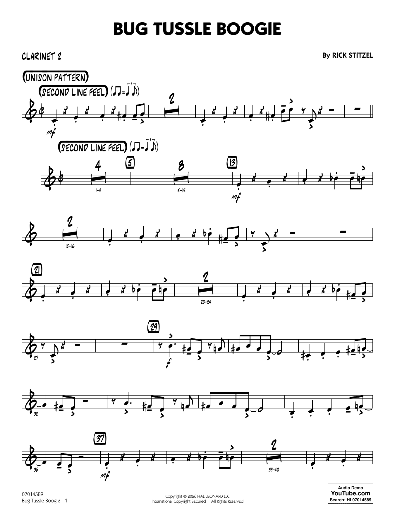 Bug Tussle Boogie - Bb Clarinet 2