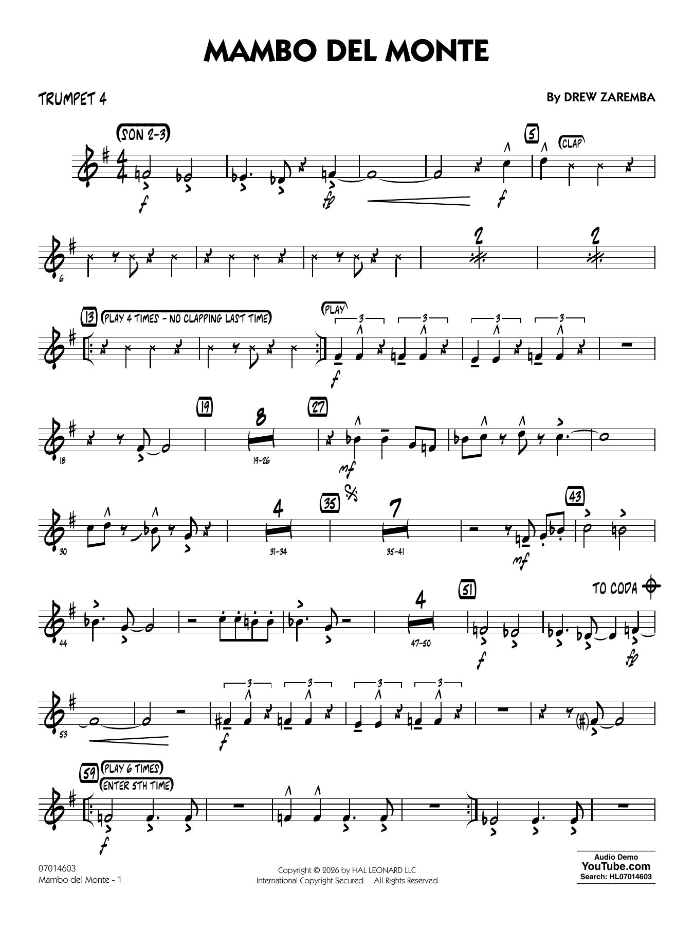Mambo Del Monte - Trumpet 4