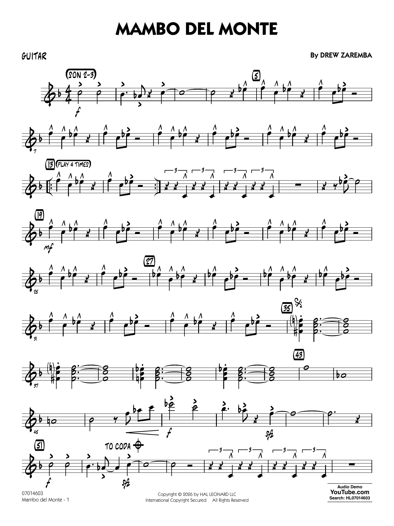 Mambo Del Monte - Guitar