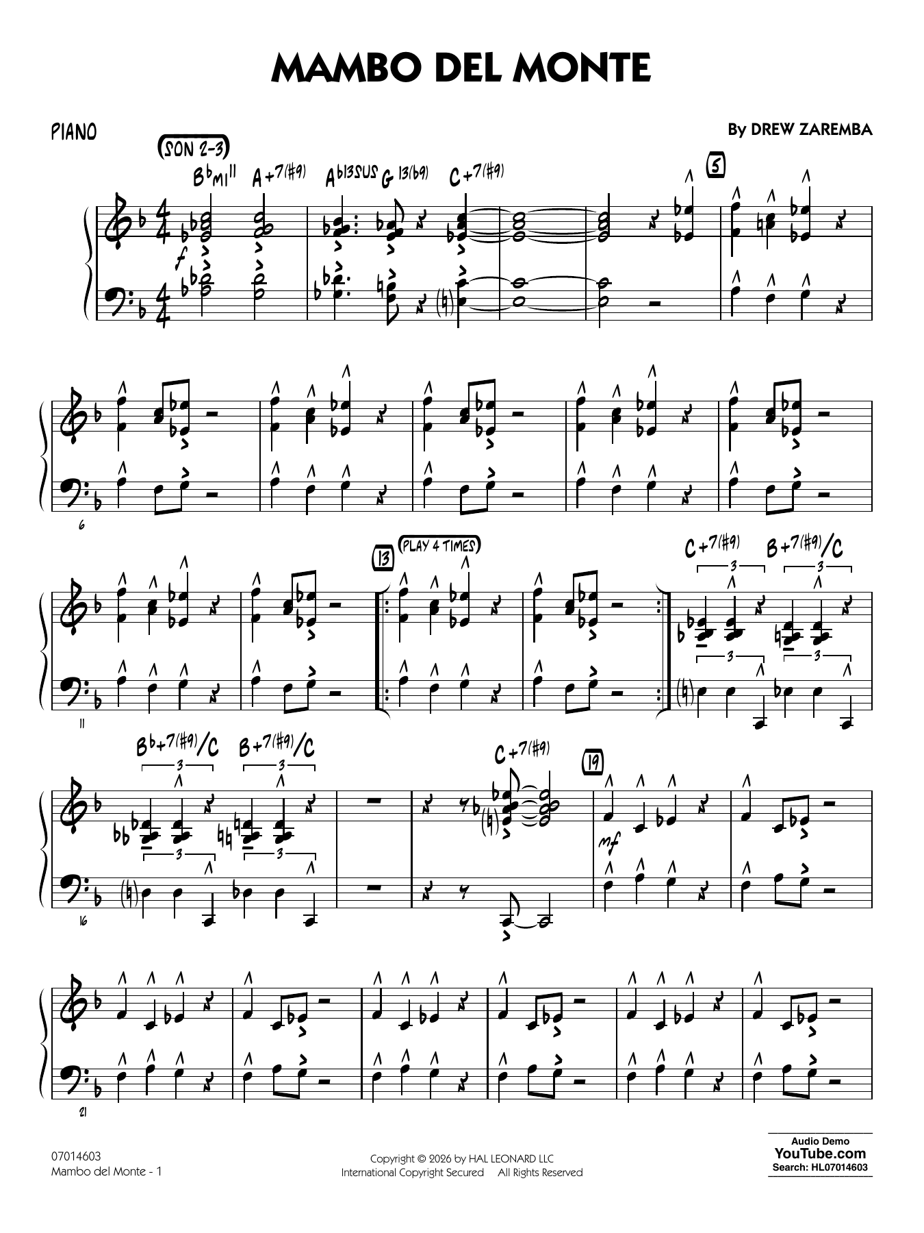 Mambo Del Monte - Piano