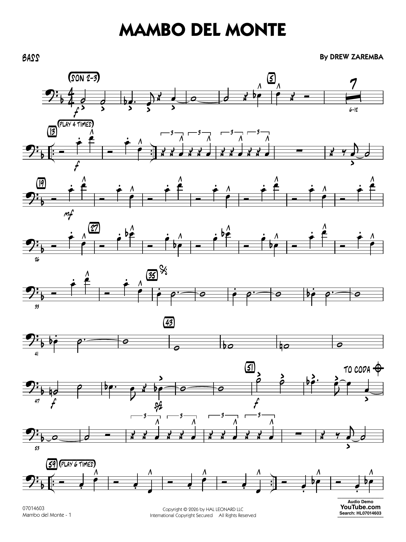 Mambo Del Monte - Bass