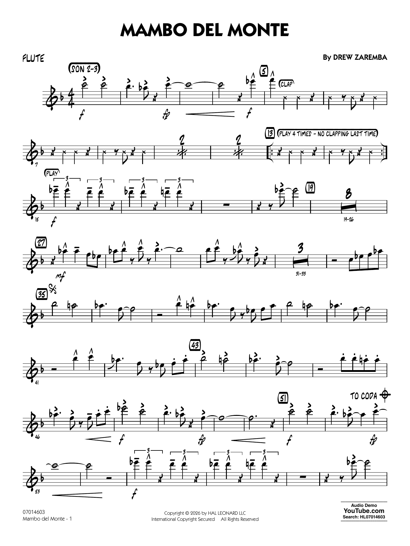Mambo Del Monte - Flute