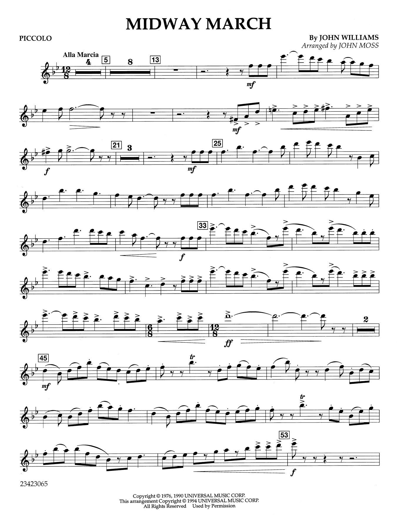 Midway March (arr. John Moss) - Piccolo
