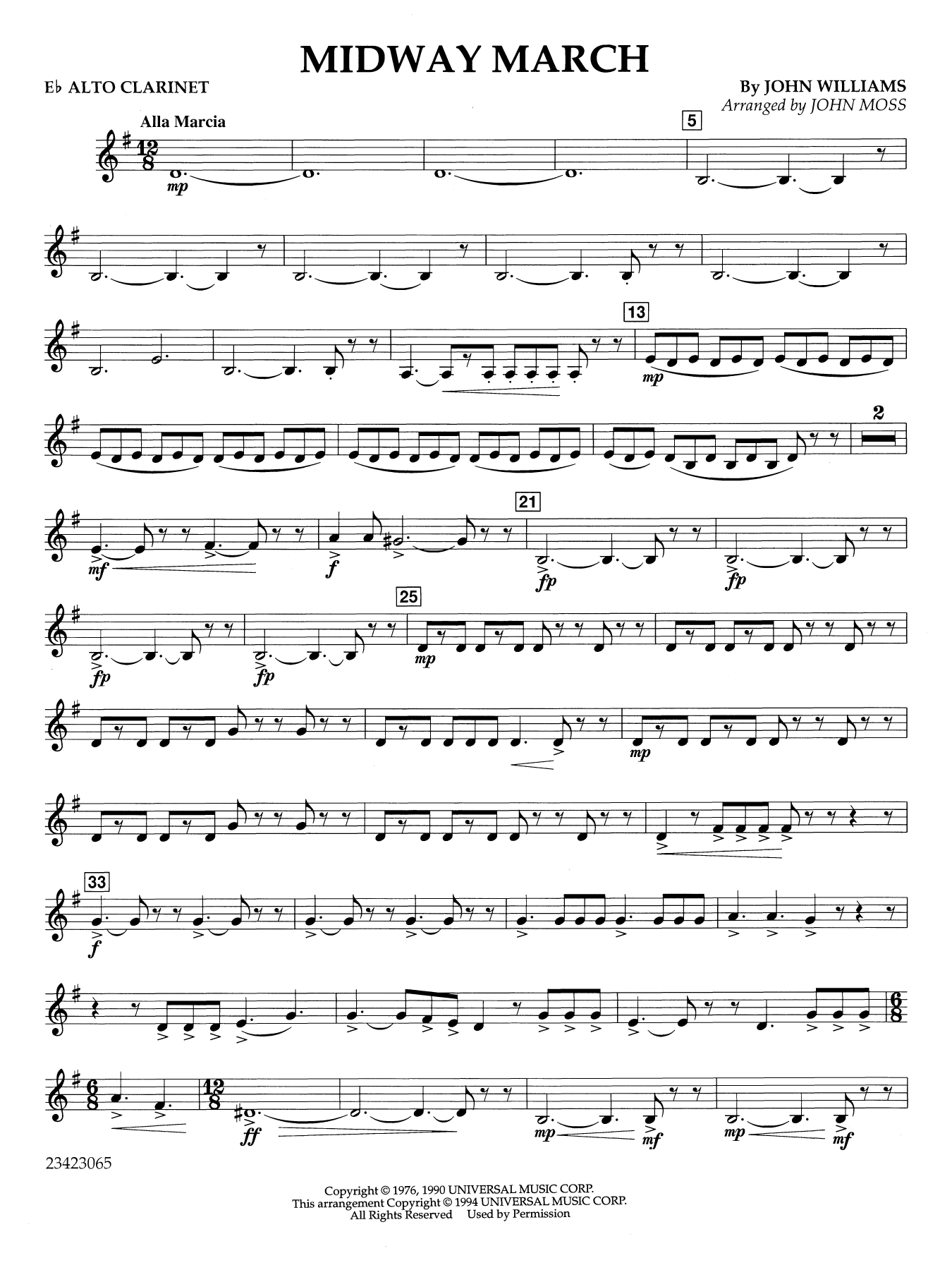 Midway March (arr. John Moss) - Eb Alto Clarinet