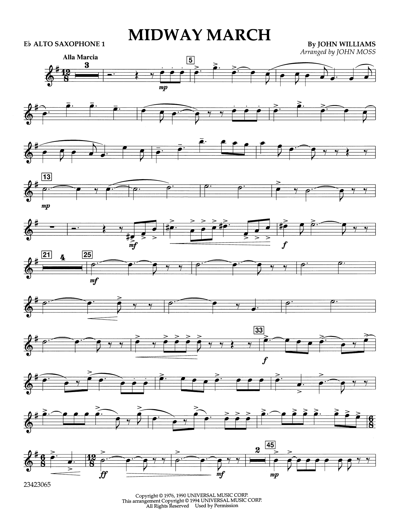 Midway March (arr. John Moss) - Eb Alto Saxophone 1