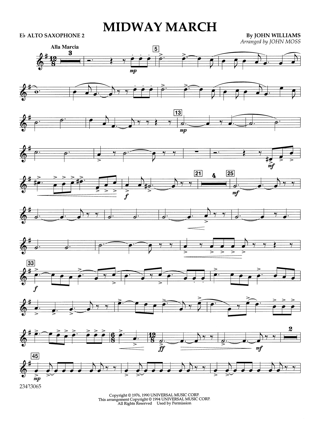 Midway March (arr. John Moss) - Eb Alto Saxophone 2