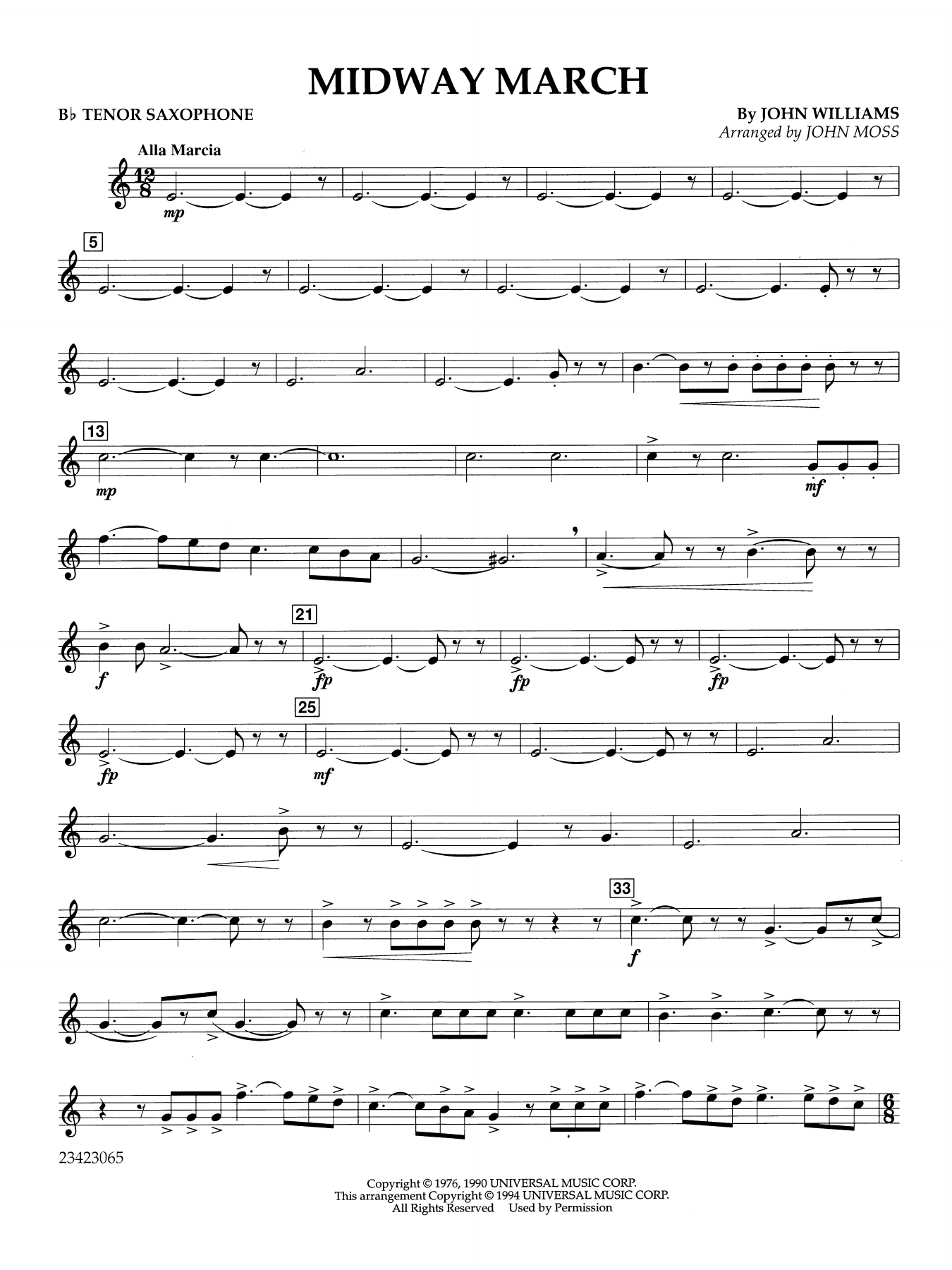 Midway March (arr. John Moss) - Bb Tenor Saxophone