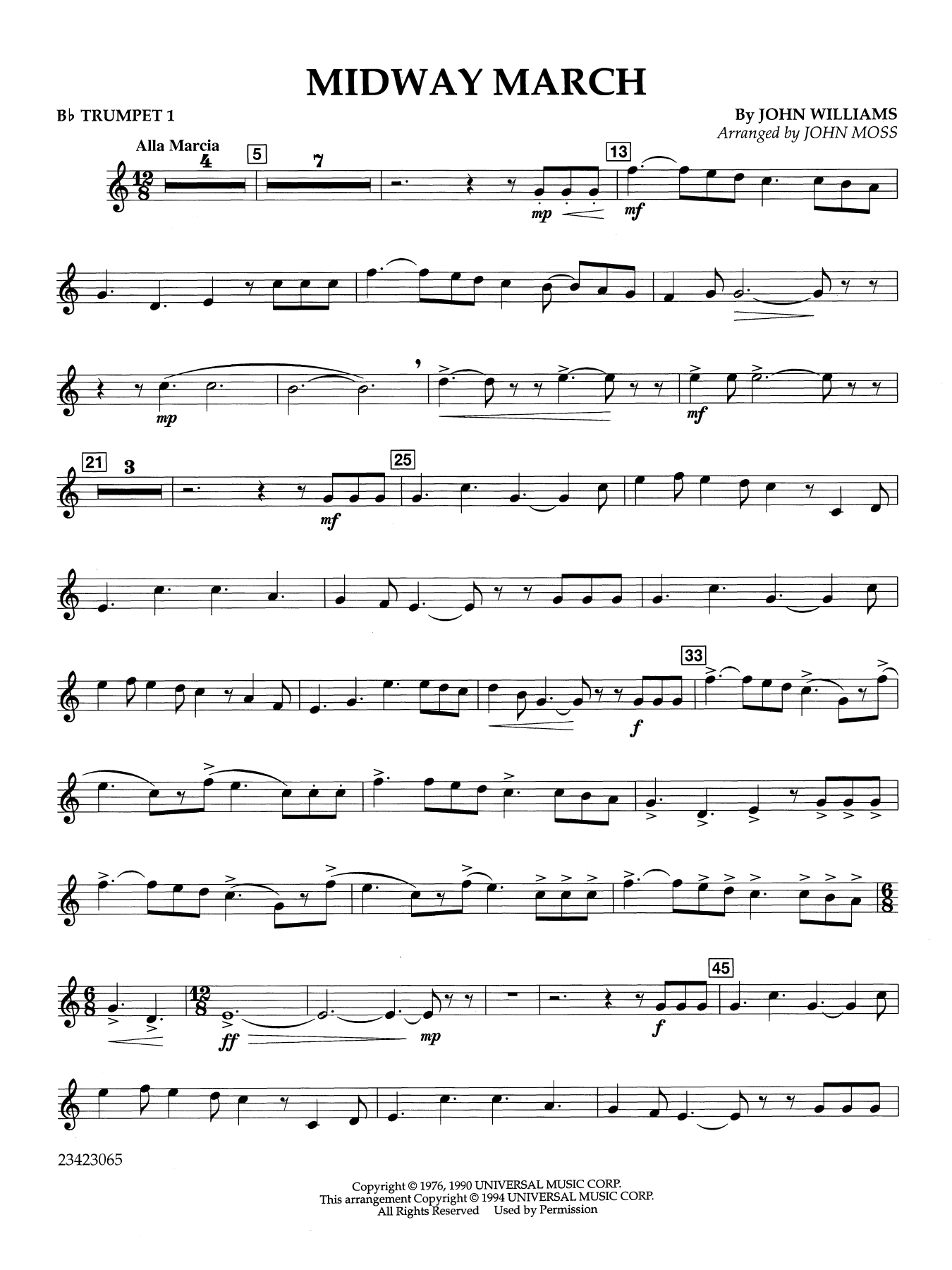 Midway March (arr. John Moss) - Bb Trumpet 1