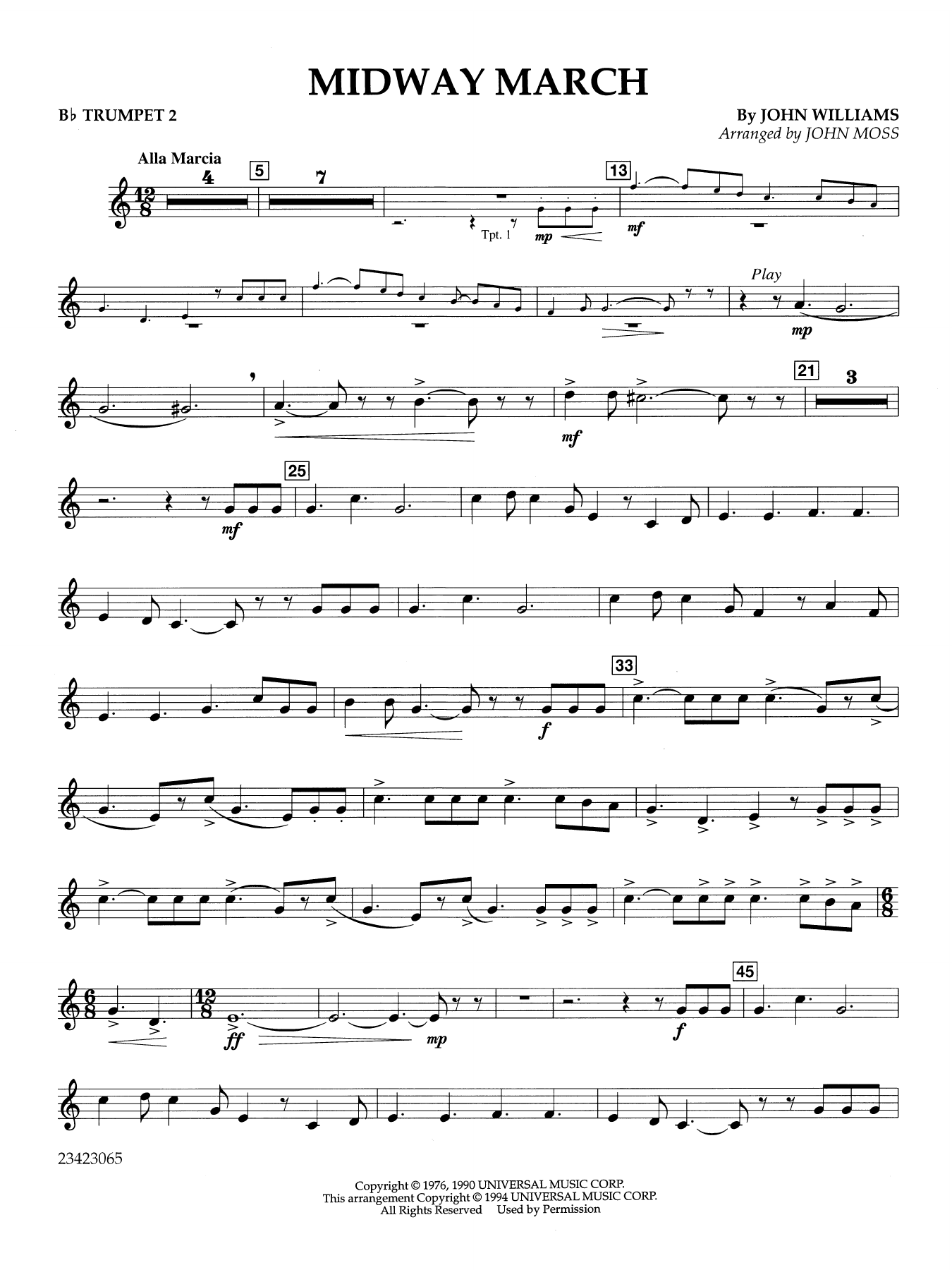 Midway March (arr. John Moss) - Bb Trumpet 2