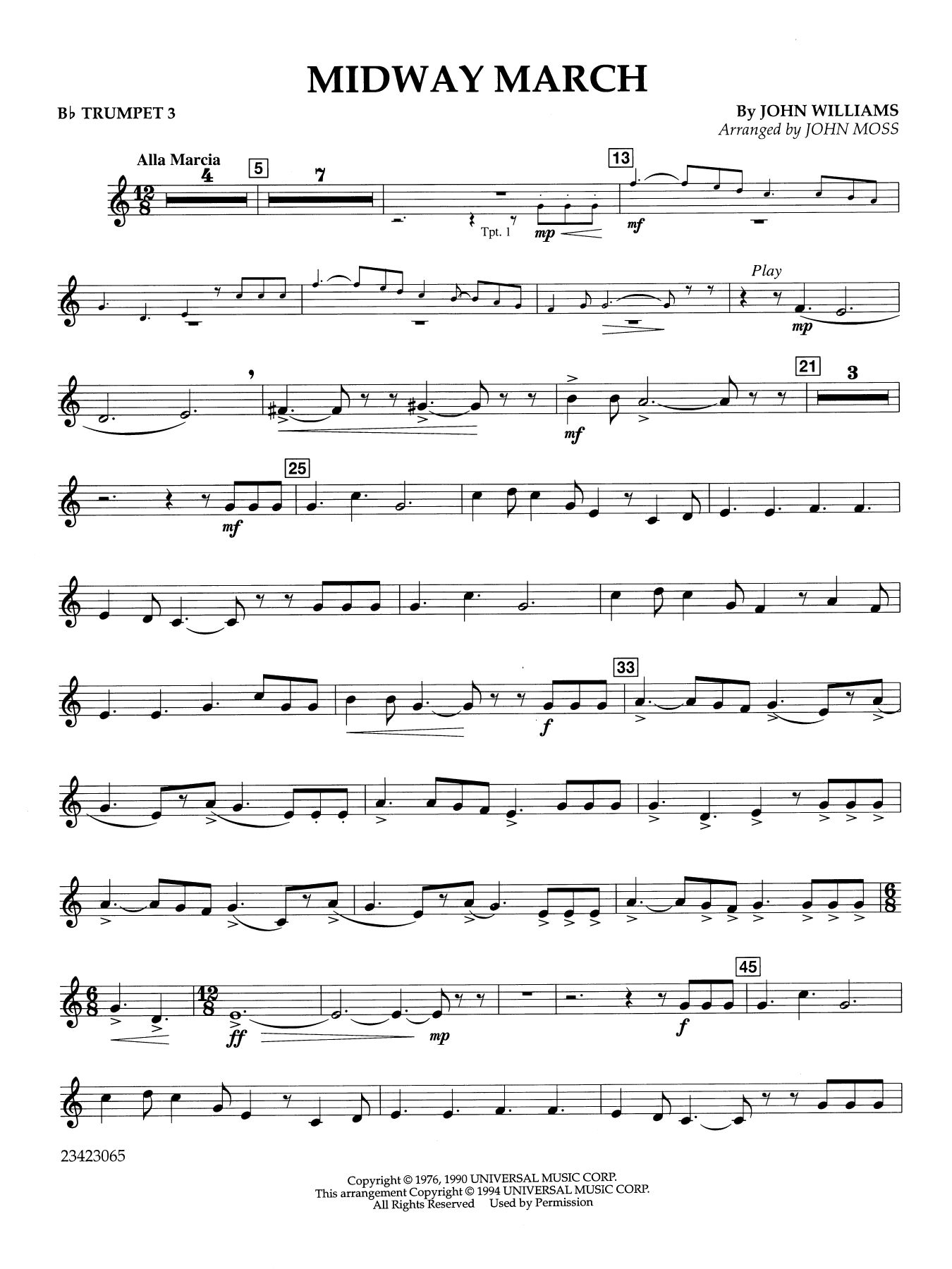Midway March (arr. John Moss) - Bb Trumpet 3
