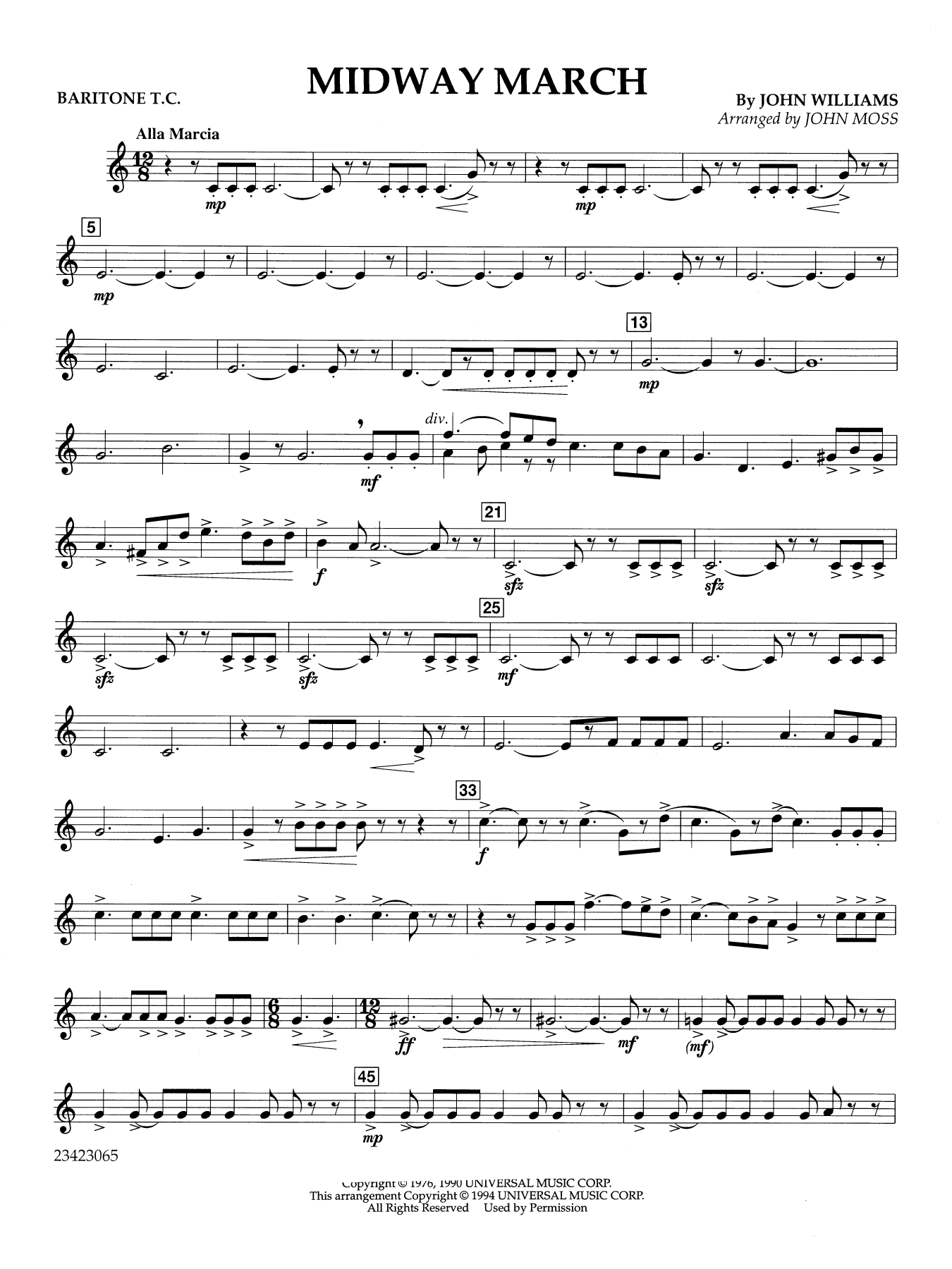 Midway March (arr. John Moss) - Baritone T.C.