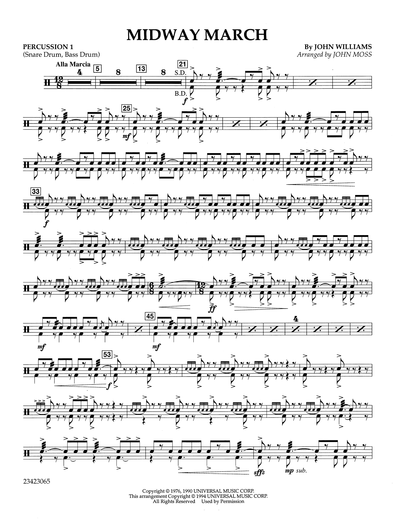 Midway March (arr. John Moss) - Percussion 1