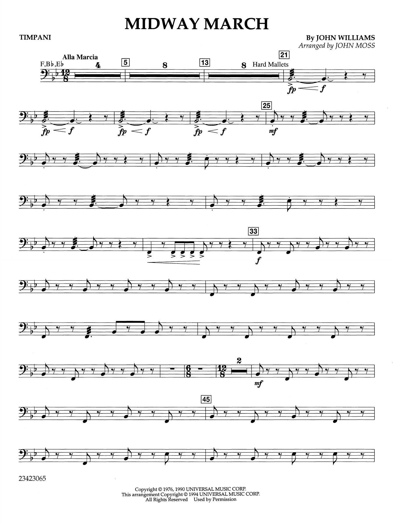 Midway March (arr. John Moss) - Timpani