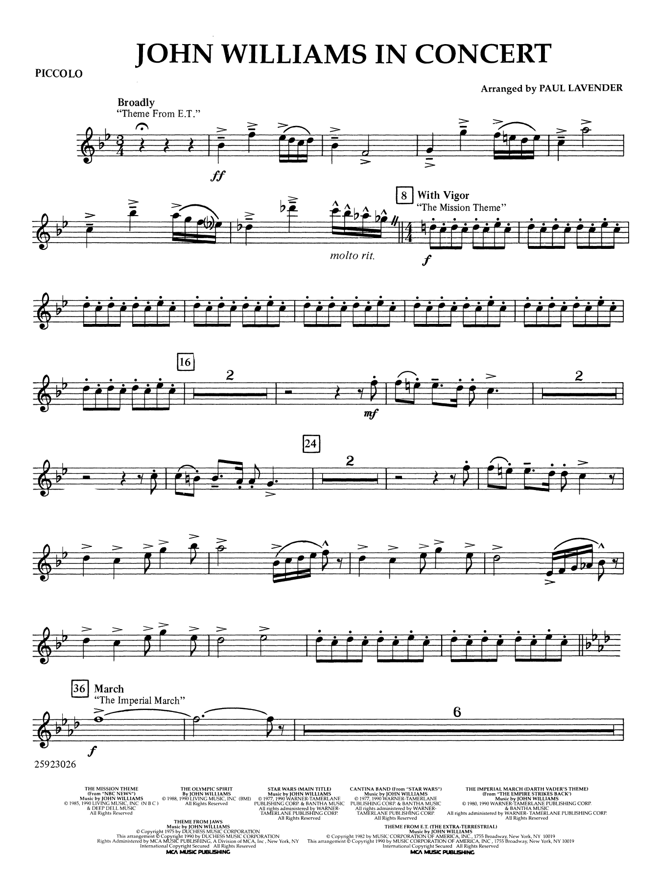 John Williams in Concert (arr. Paul Lavender) - Piccolo