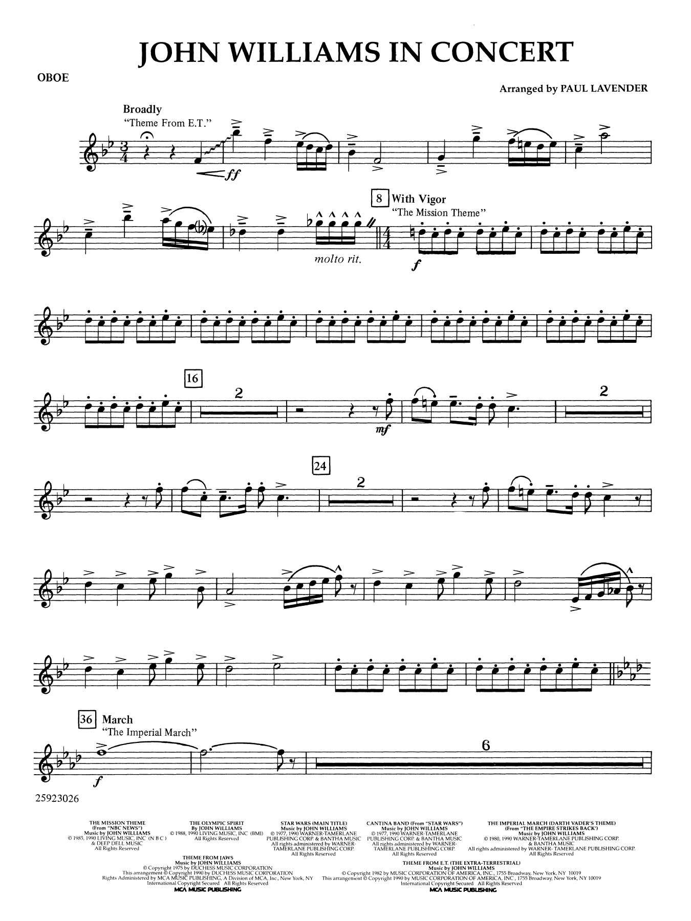 John Williams in Concert (arr. Paul Lavender) - Oboe