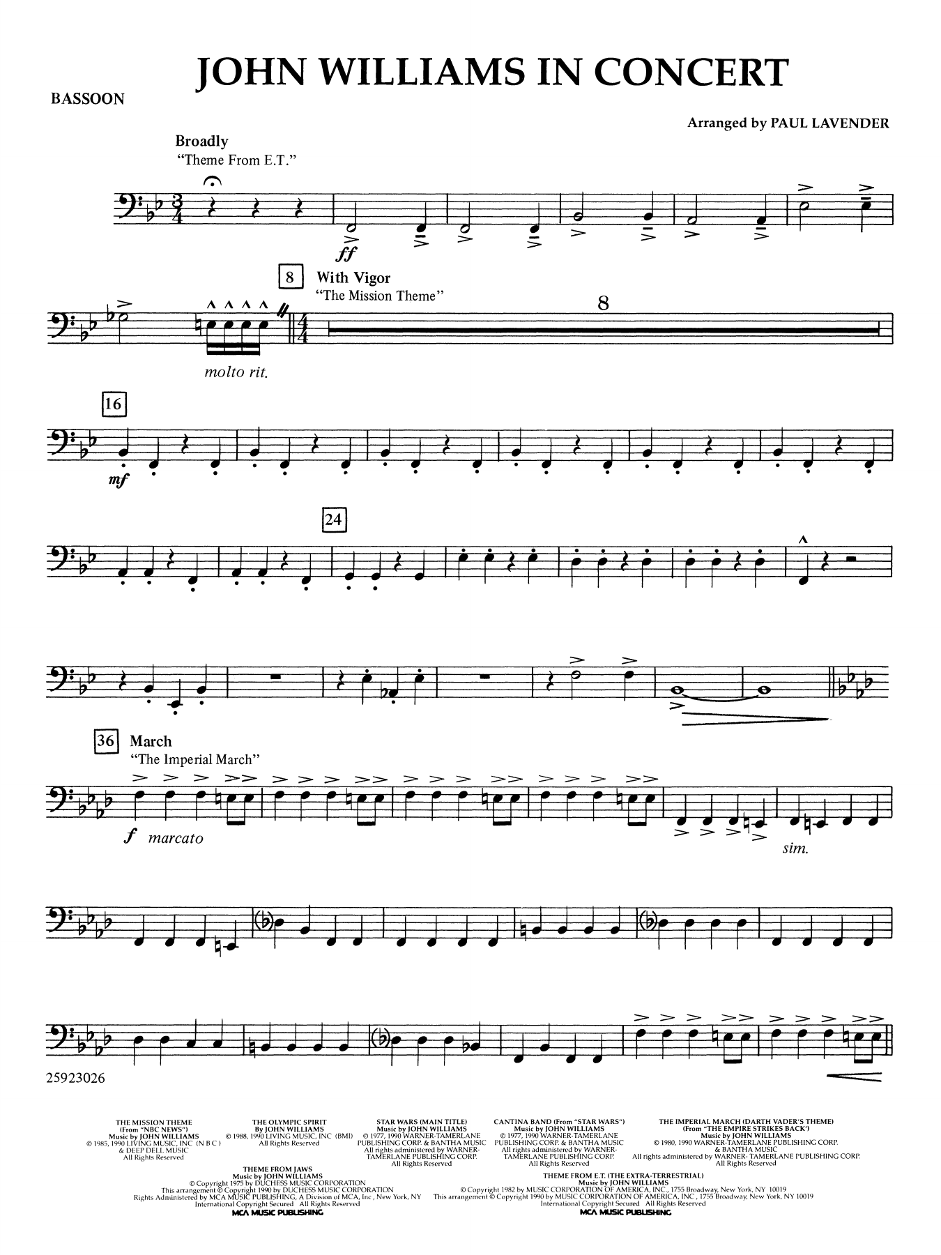 John Williams in Concert (arr. Paul Lavender) - Bassoon
