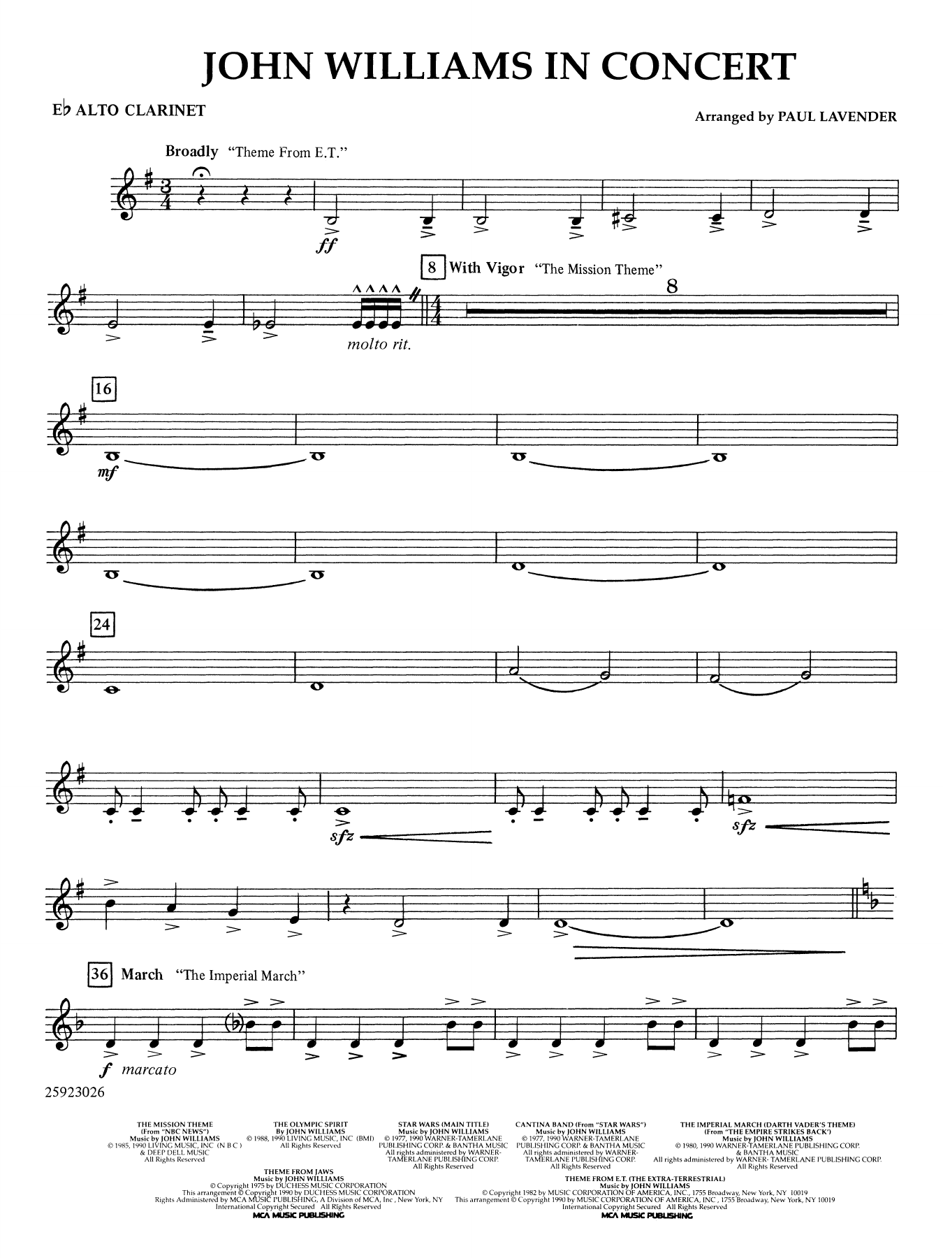 John Williams in Concert (arr. Paul Lavender) - Eb Alto Clarinet