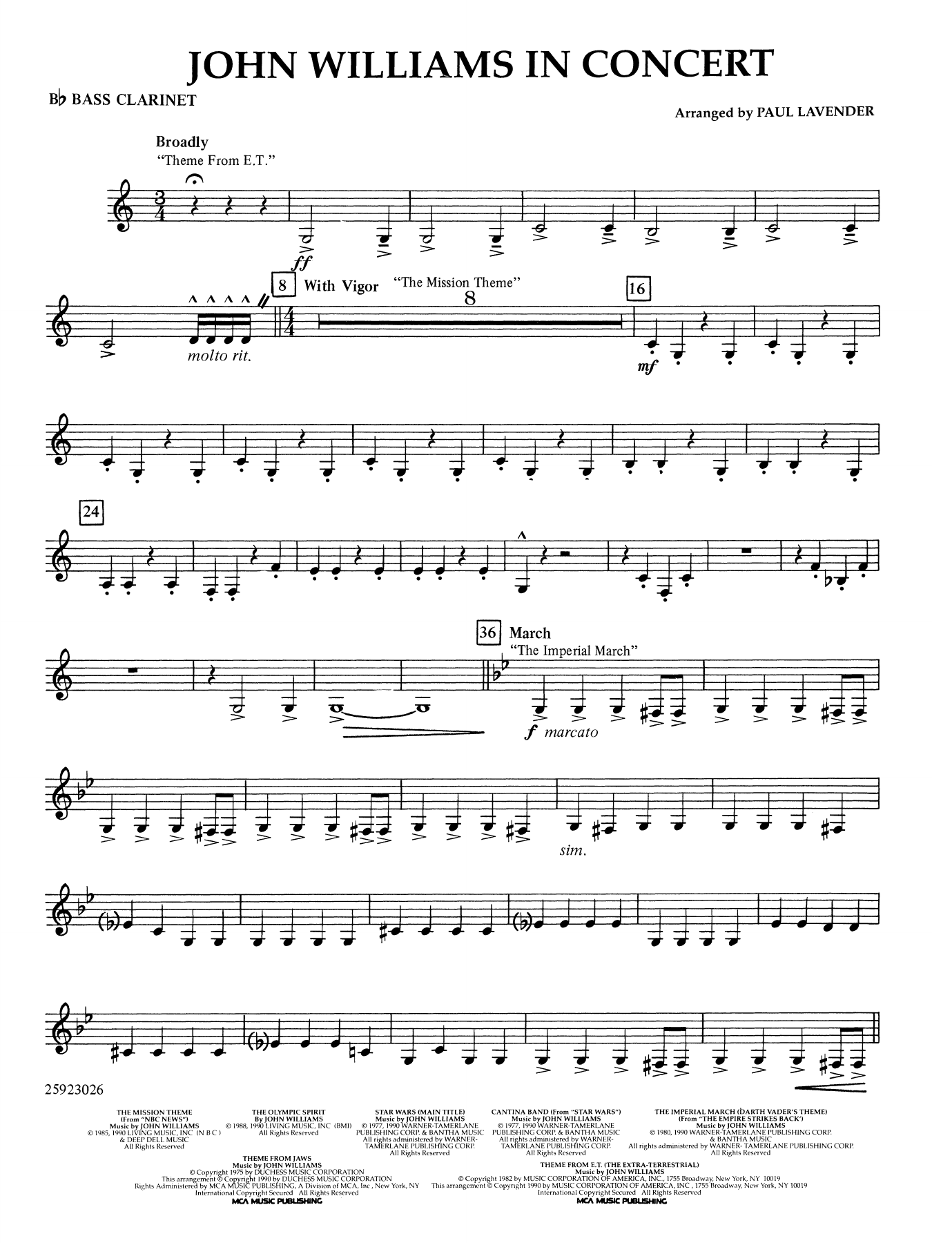 John Williams in Concert (arr. Paul Lavender) - Bb Bass Clarinet