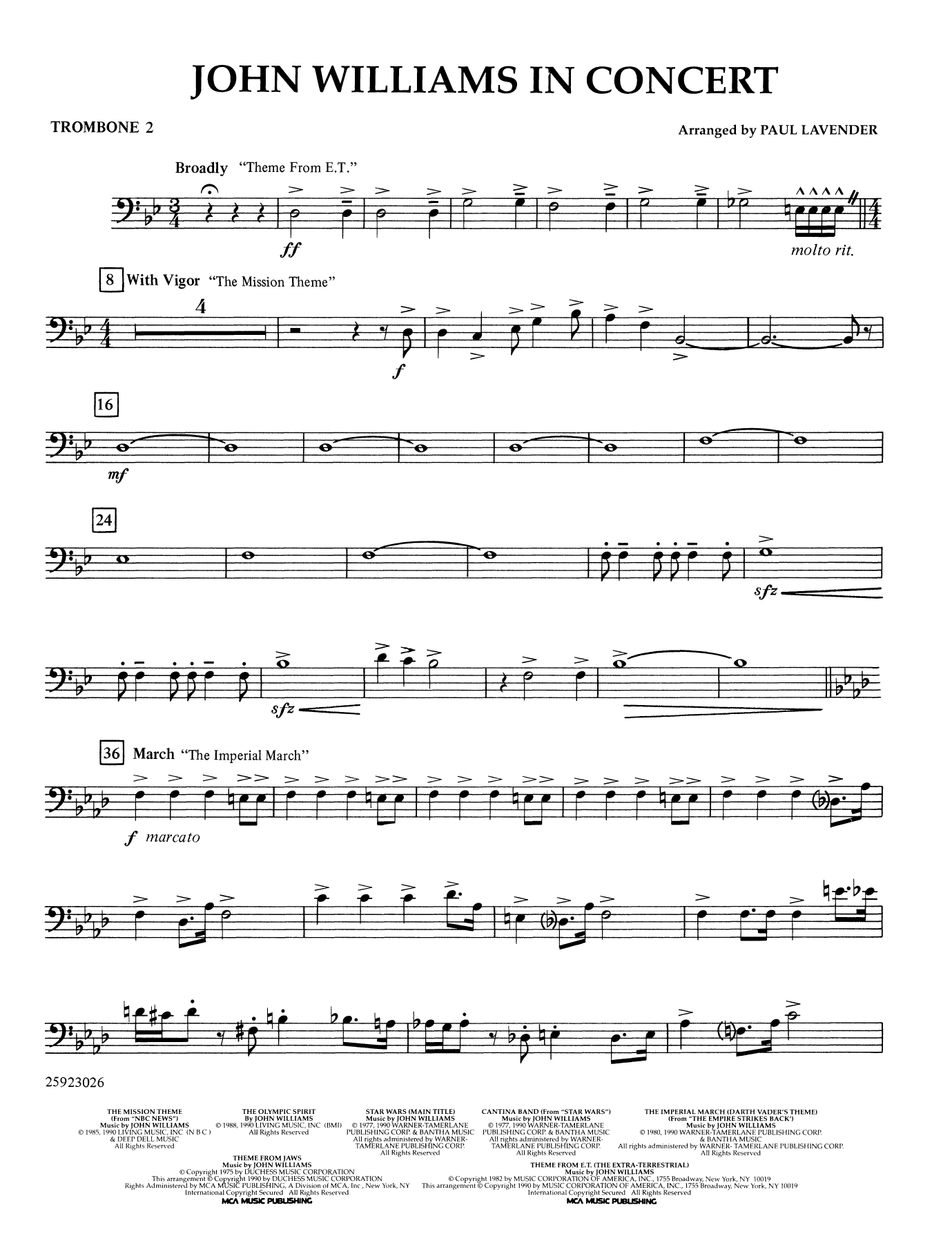 John Williams in Concert (arr. Paul Lavender) - Trombone 2
