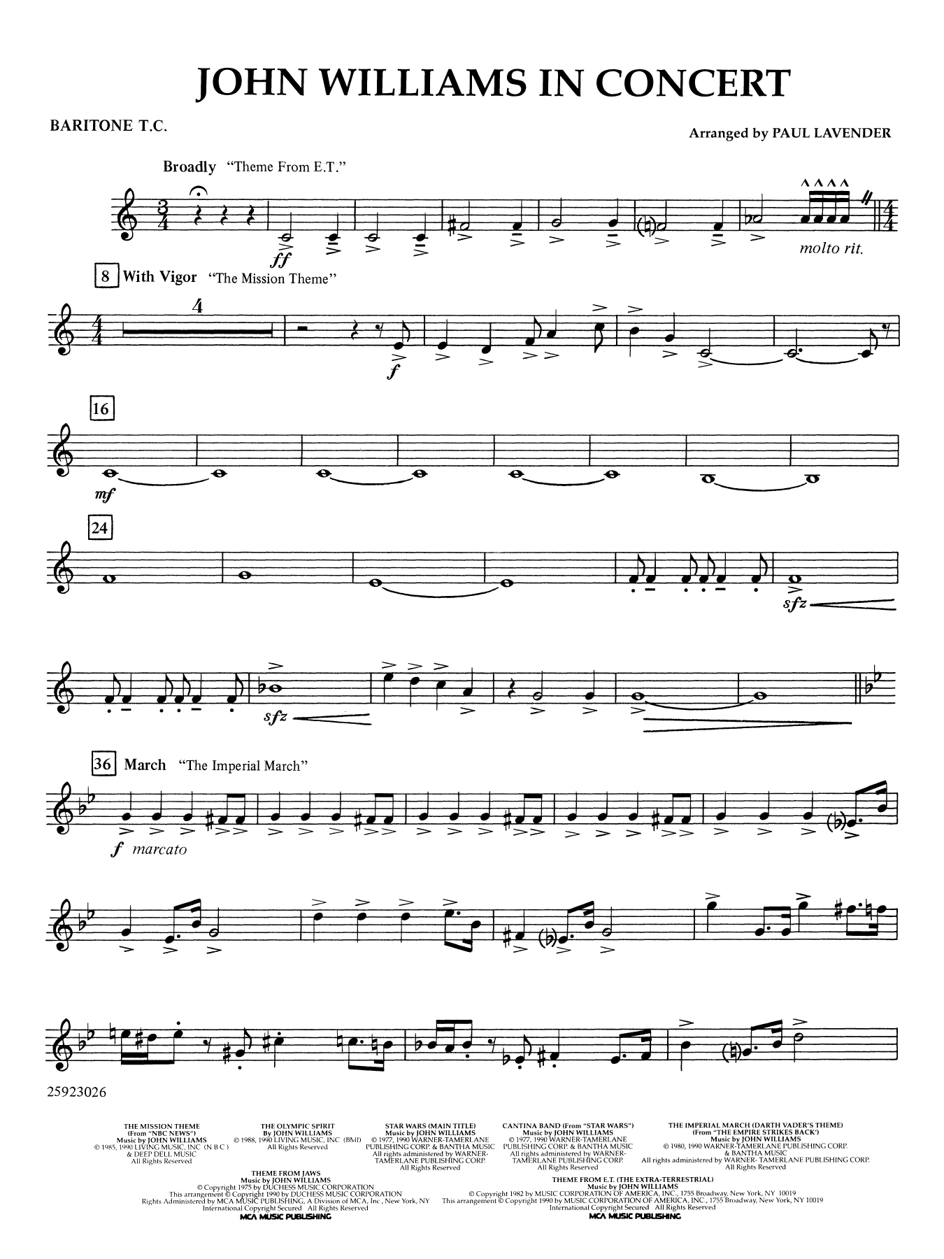 John Williams in Concert (arr. Paul Lavender) - Baritone T.C.