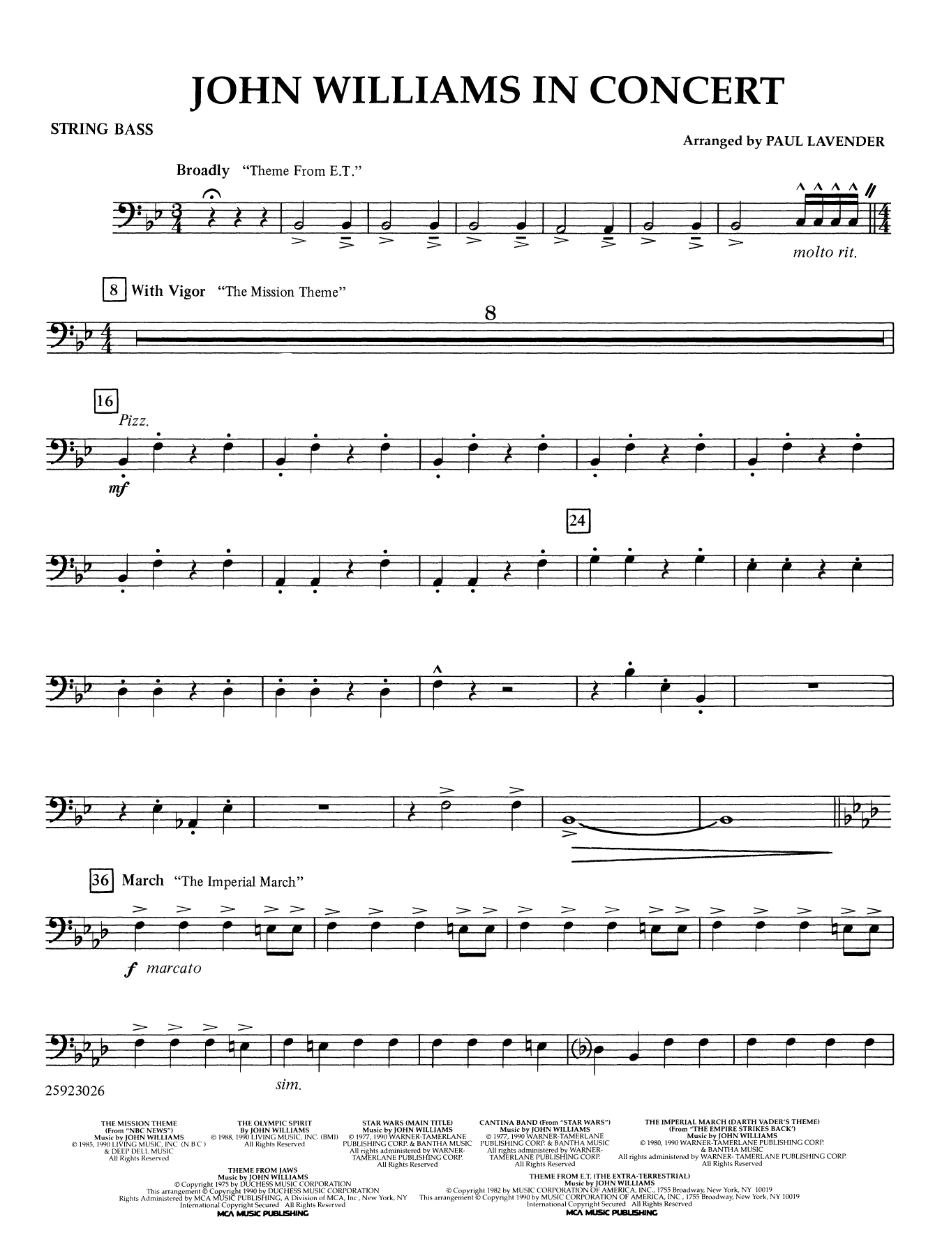 John Williams in Concert (arr. Paul Lavender) - String Bass