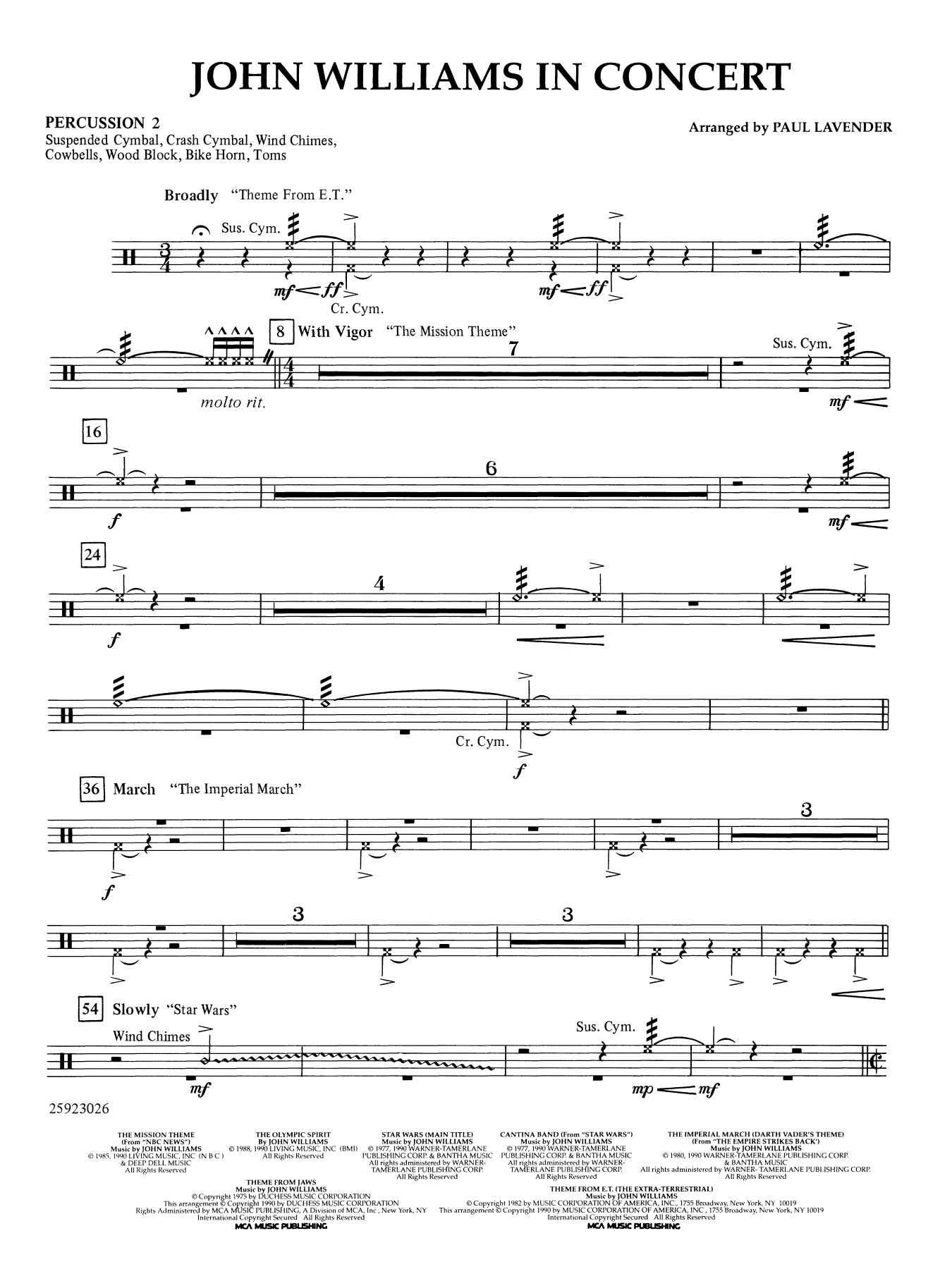 John Williams in Concert (arr. Paul Lavender) - Percussion 2