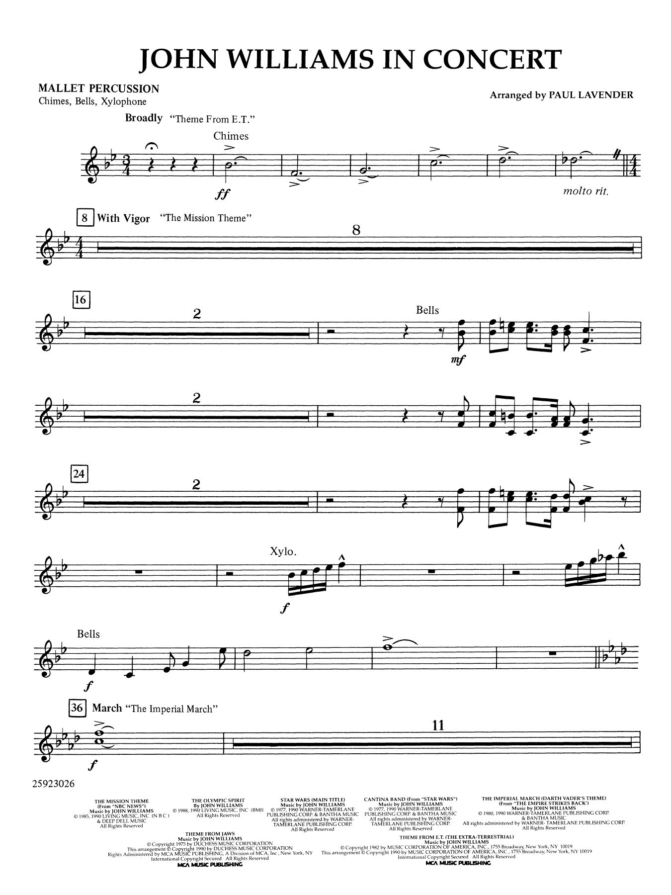 John Williams in Concert (arr. Paul Lavender) - Mallet Percussion