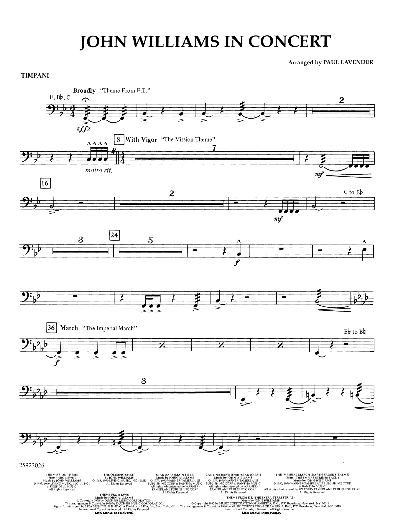 John Williams in Concert (arr. Paul Lavender) - Timpani