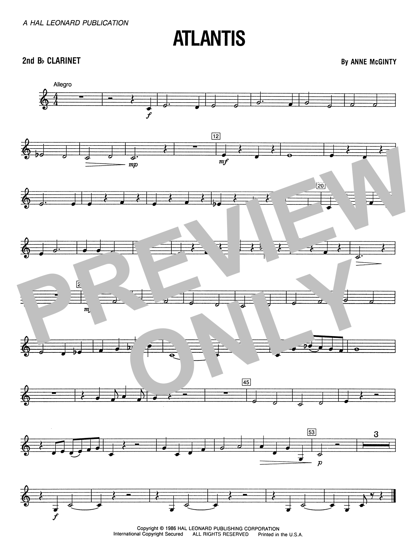 Atlantis - Bb Clarinet 2