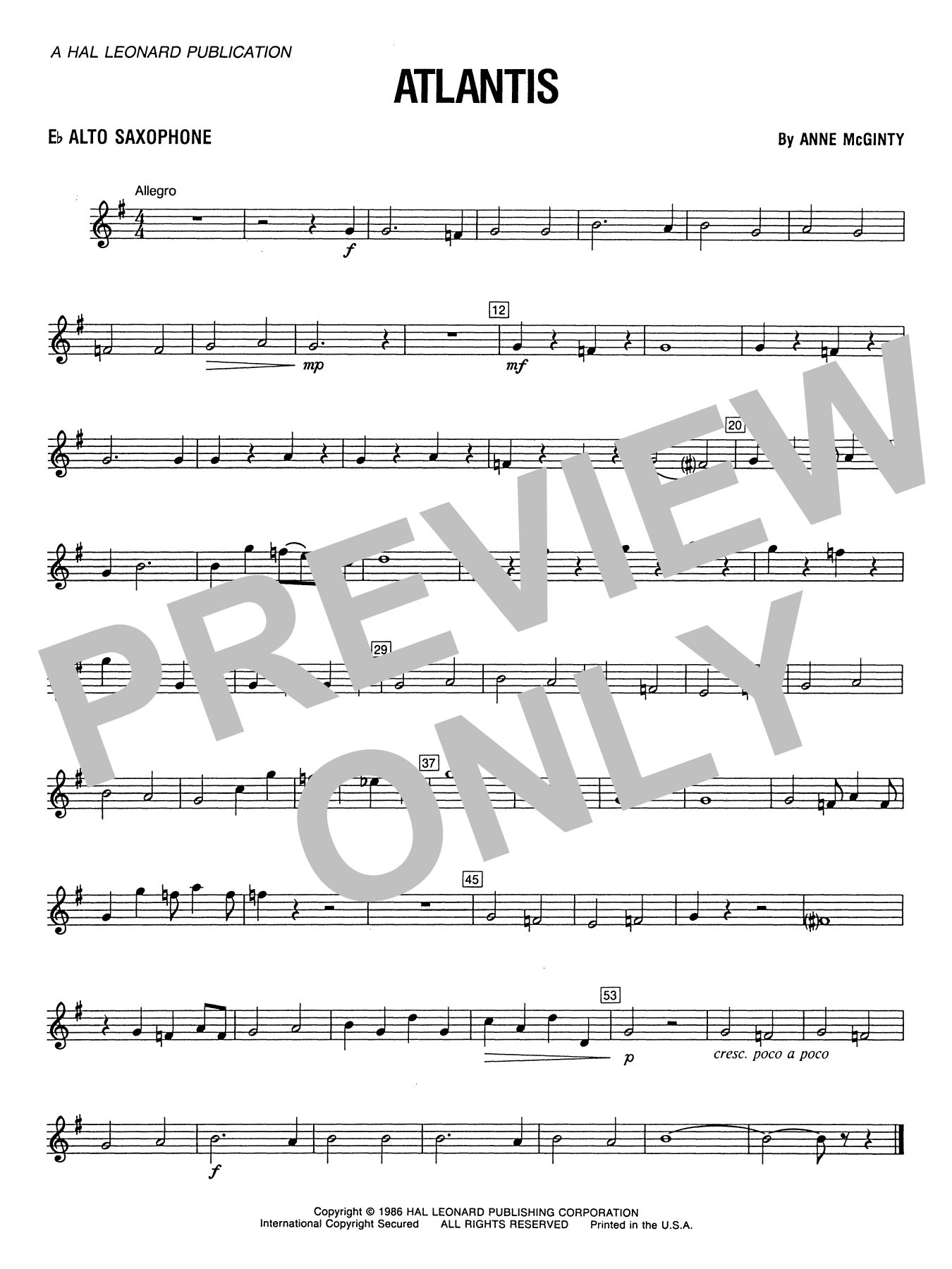 Atlantis - Eb Alto Saxophone