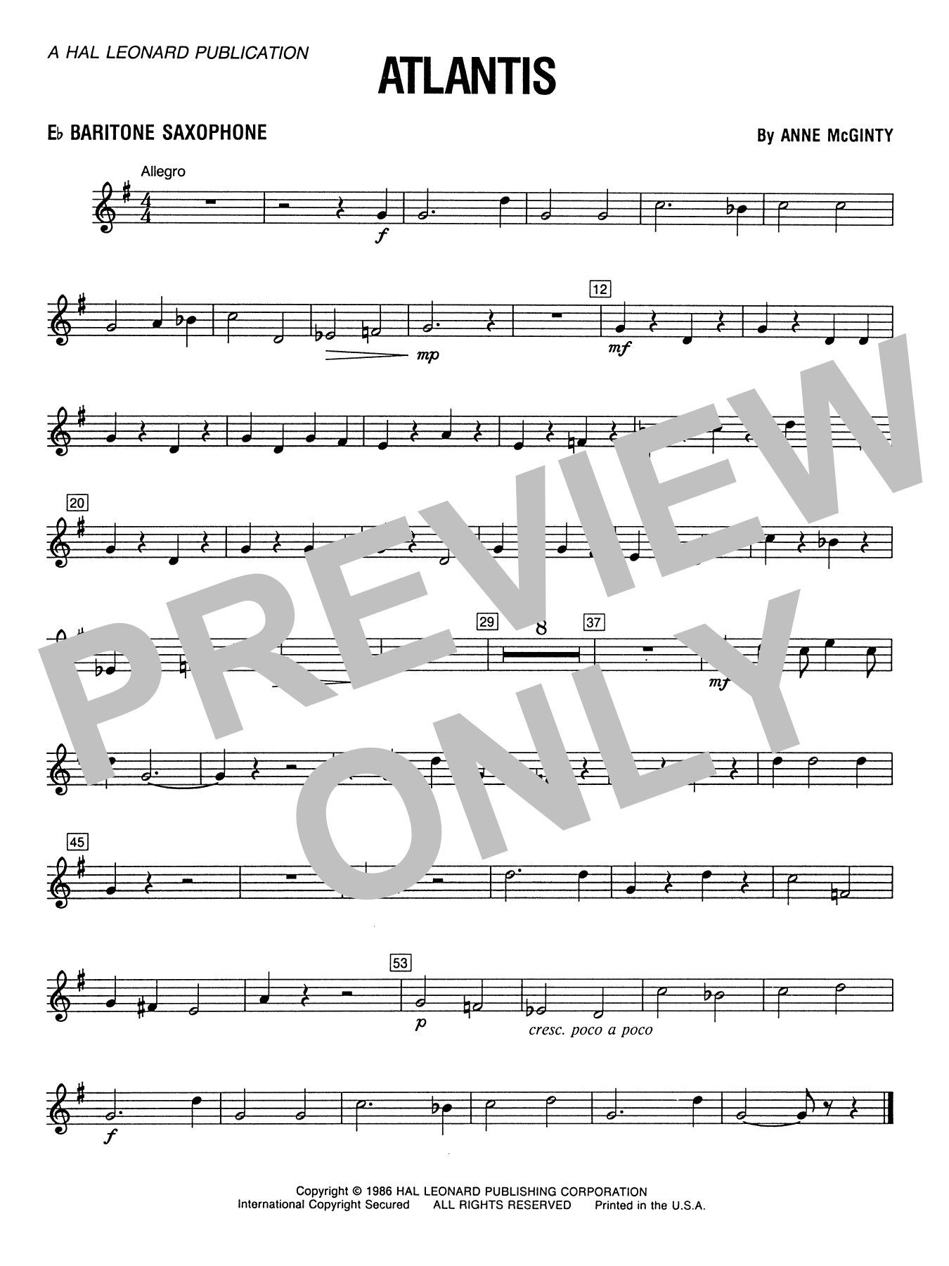 Atlantis - Eb Baritone Saxophone