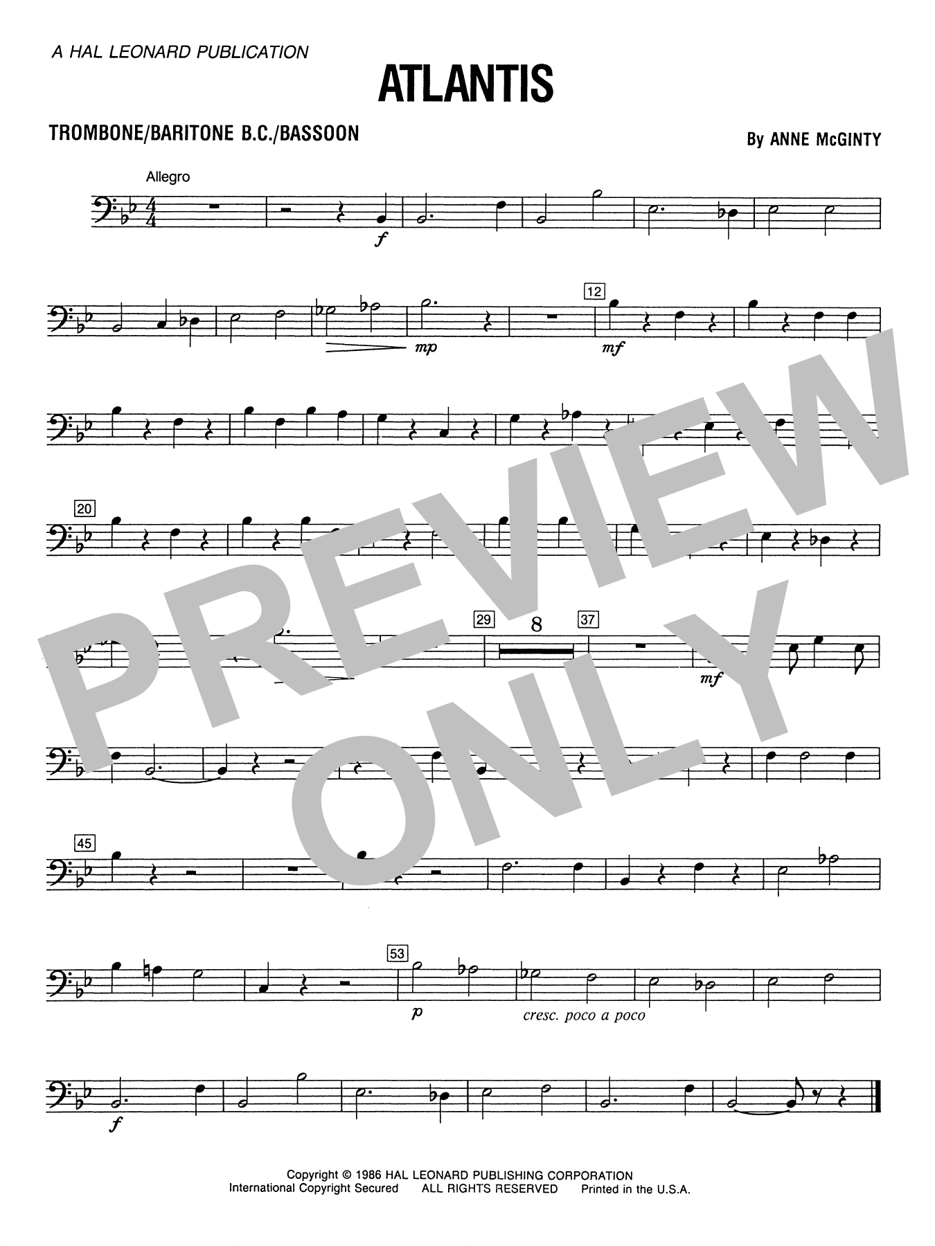 Atlantis - Trombone/Baritone B.C./Bassoon