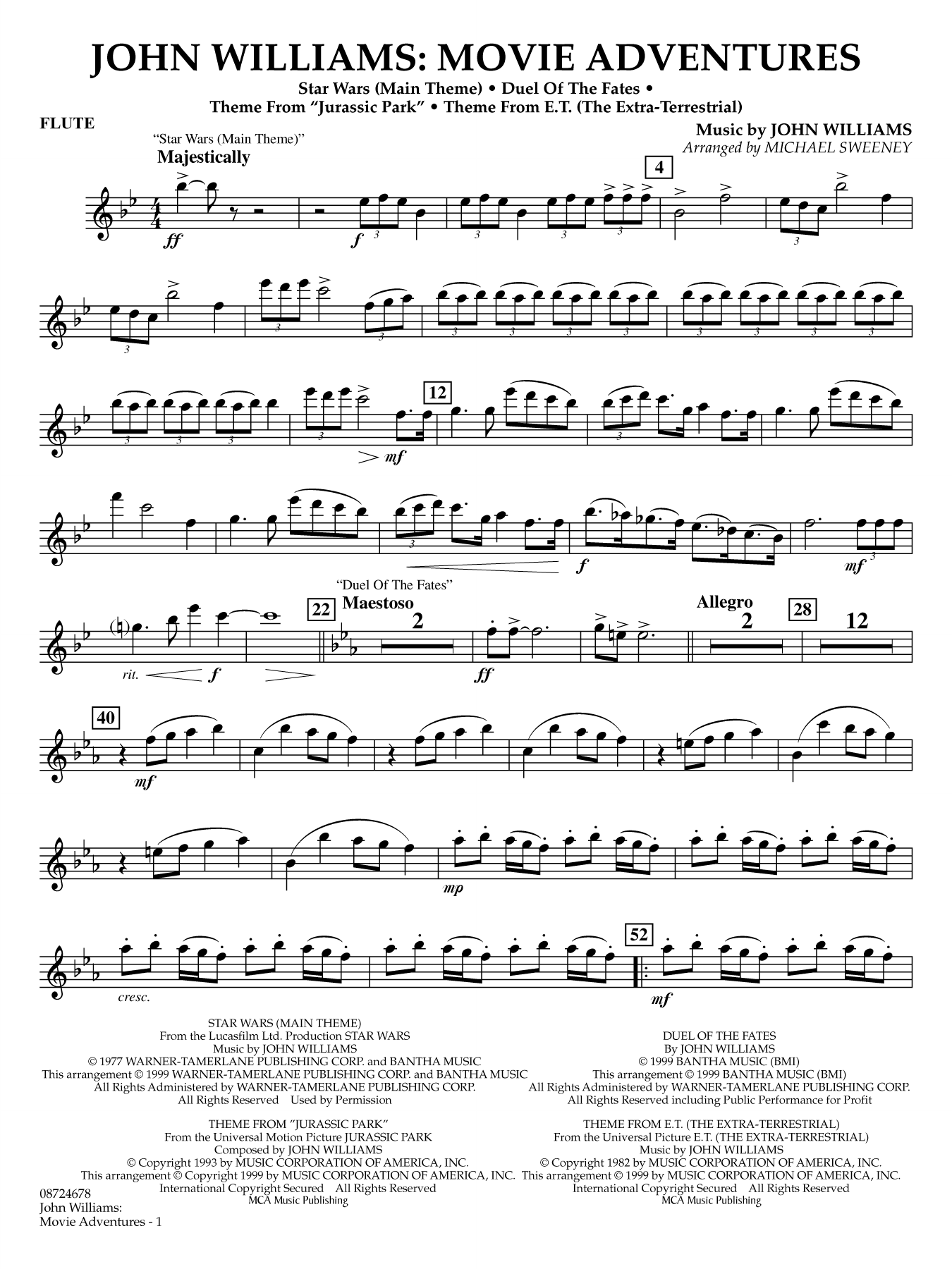 John Williams: Movie Adventures (arr. Michael Sweeney) - Flute