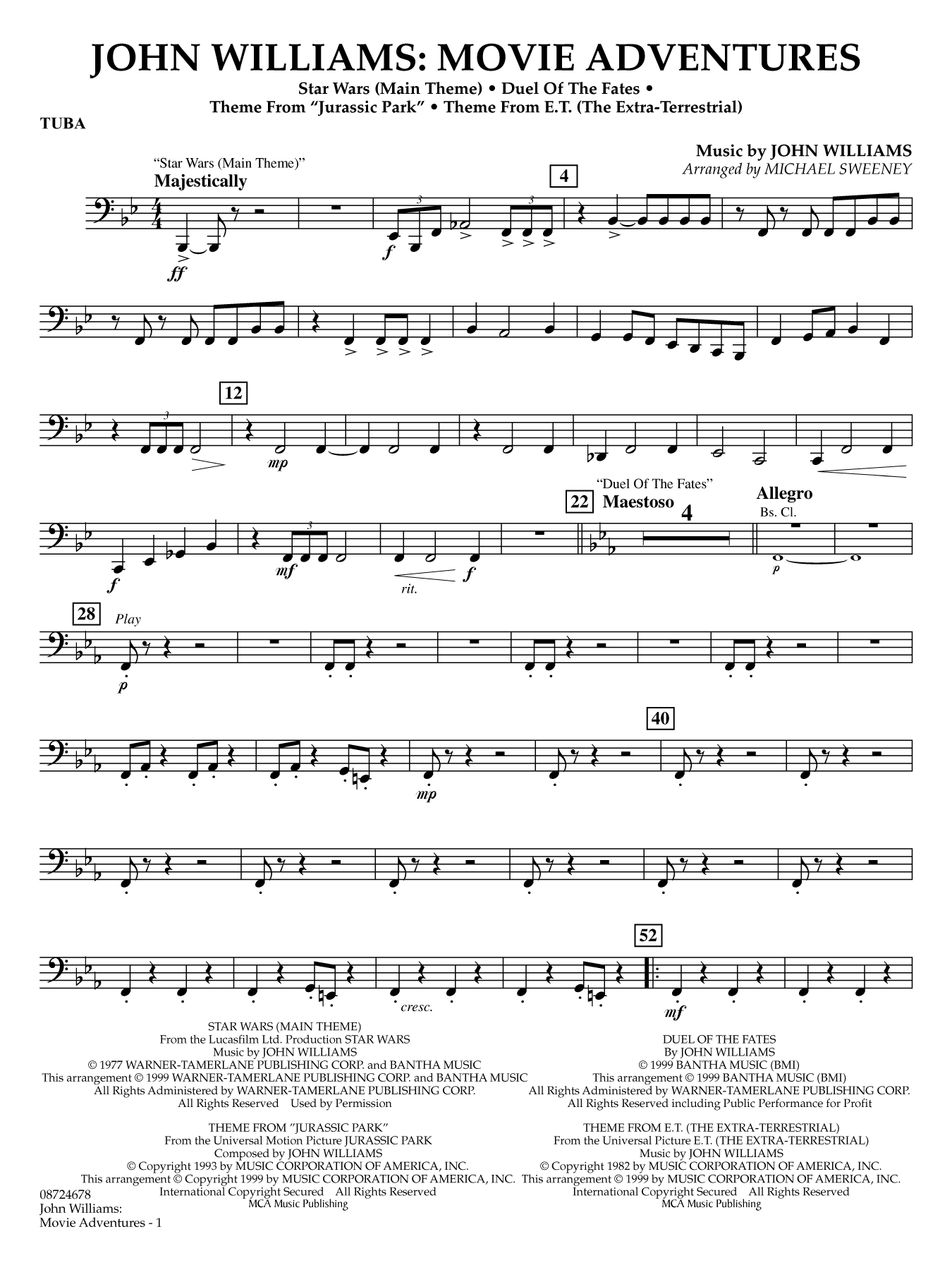 John Williams: Movie Adventures (arr. Michael Sweeney) - Tuba