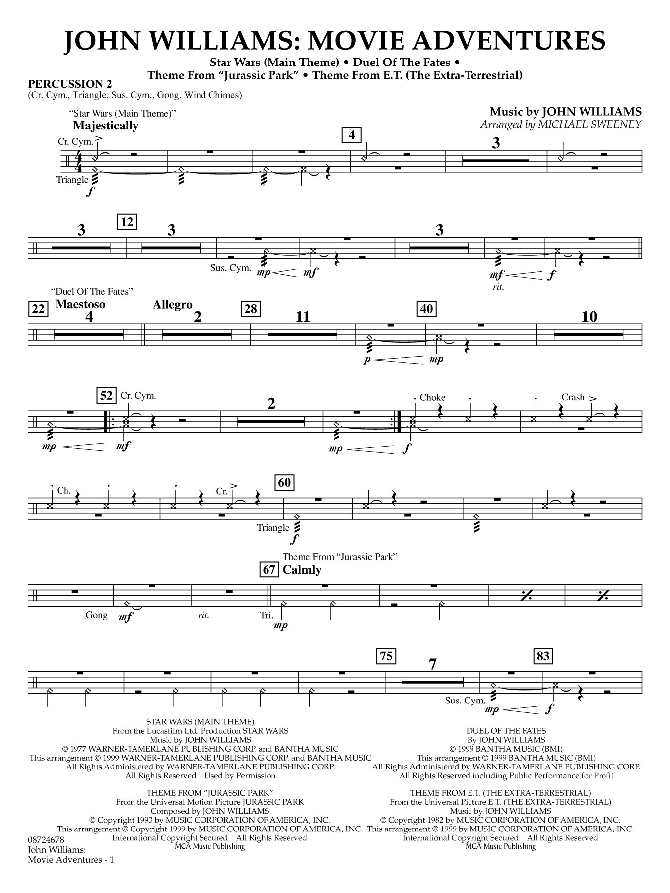 John Williams: Movie Adventures (arr. Michael Sweeney) - Percussion 2