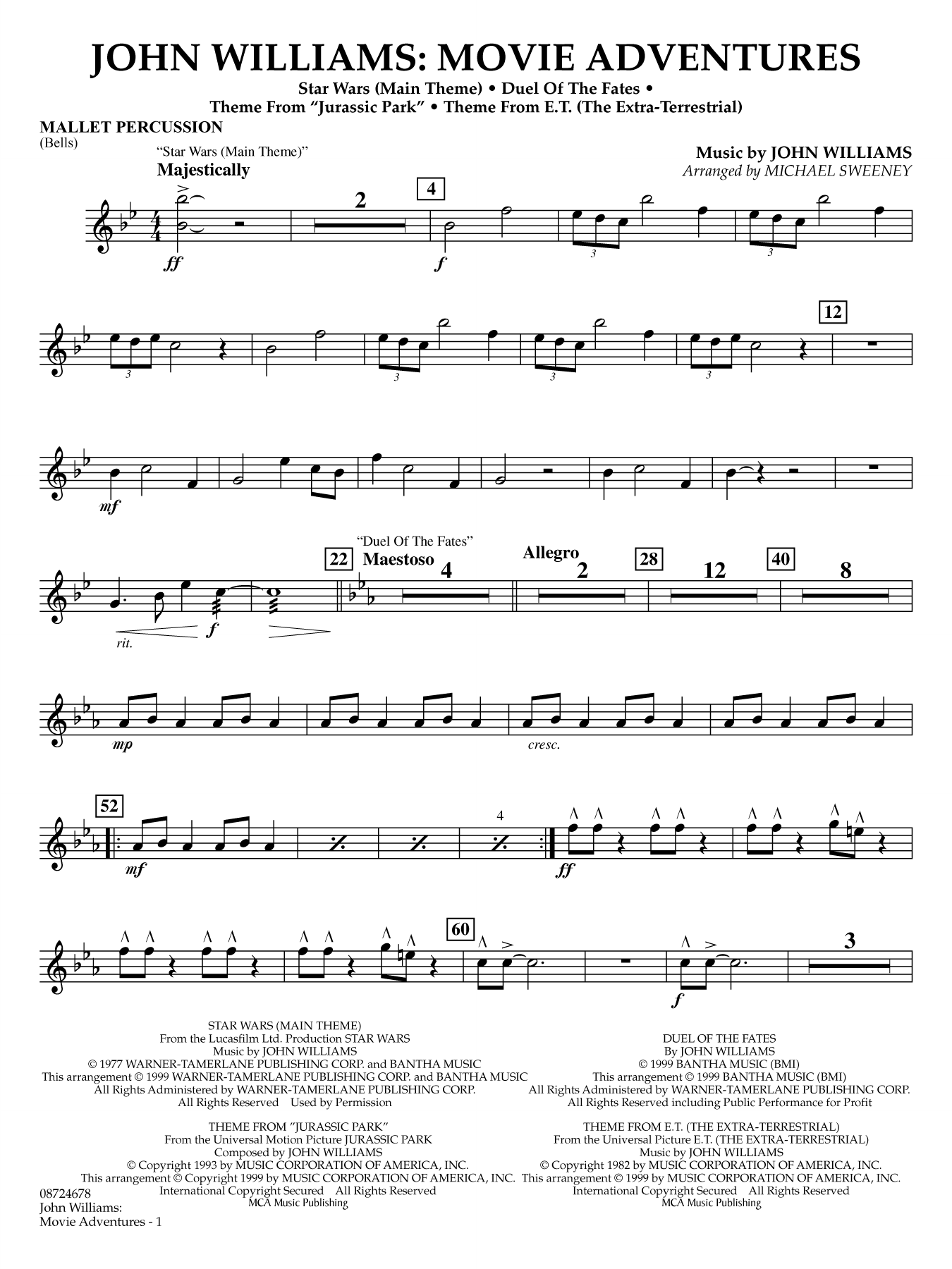 John Williams: Movie Adventures (arr. Michael Sweeney) - Mallet Percussion
