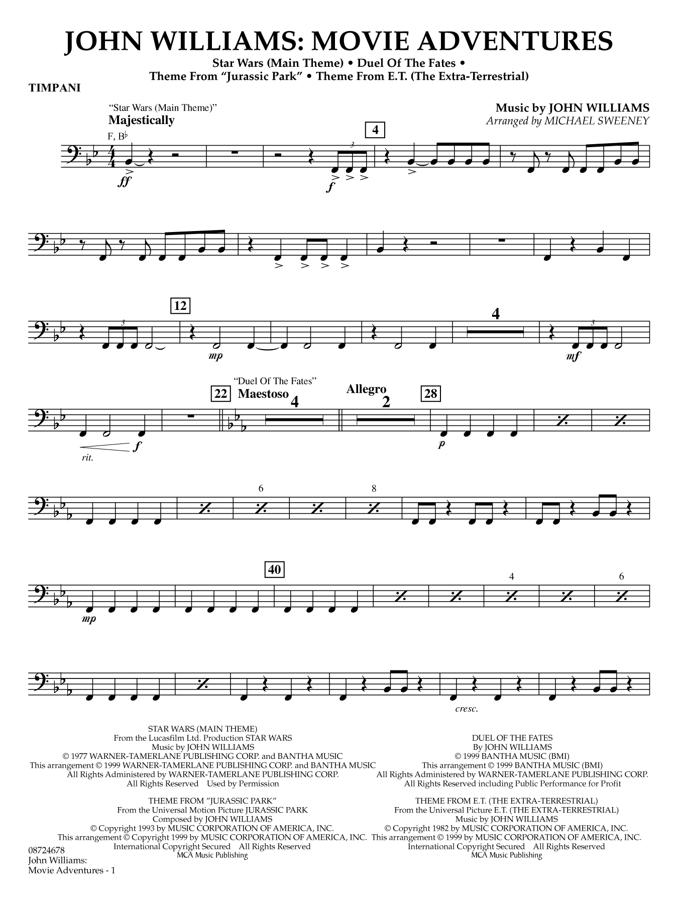 John Williams: Movie Adventures (arr. Michael Sweeney) - Timpani